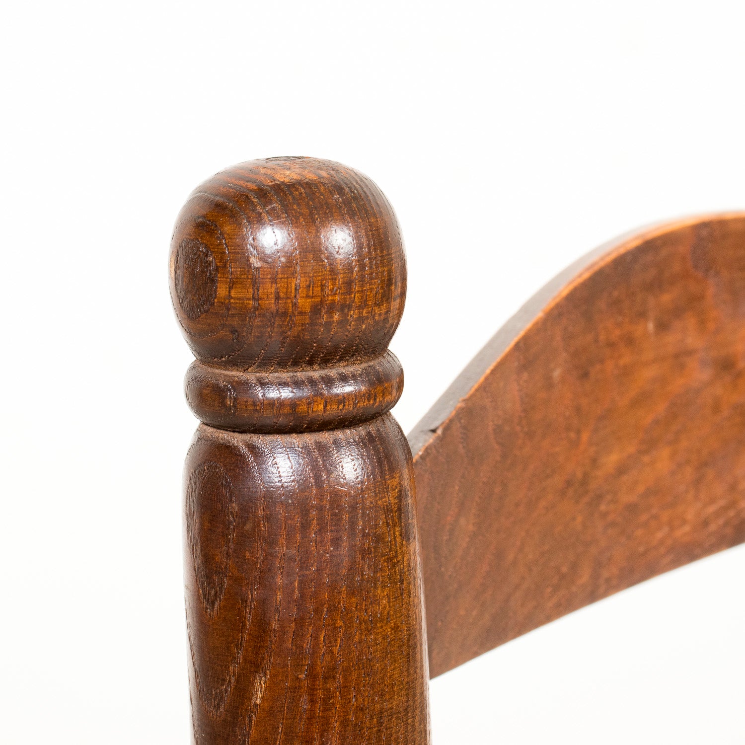 Set of Six 19th Century French Ladderback Walnut Chairs with Rush Seats From Normandy