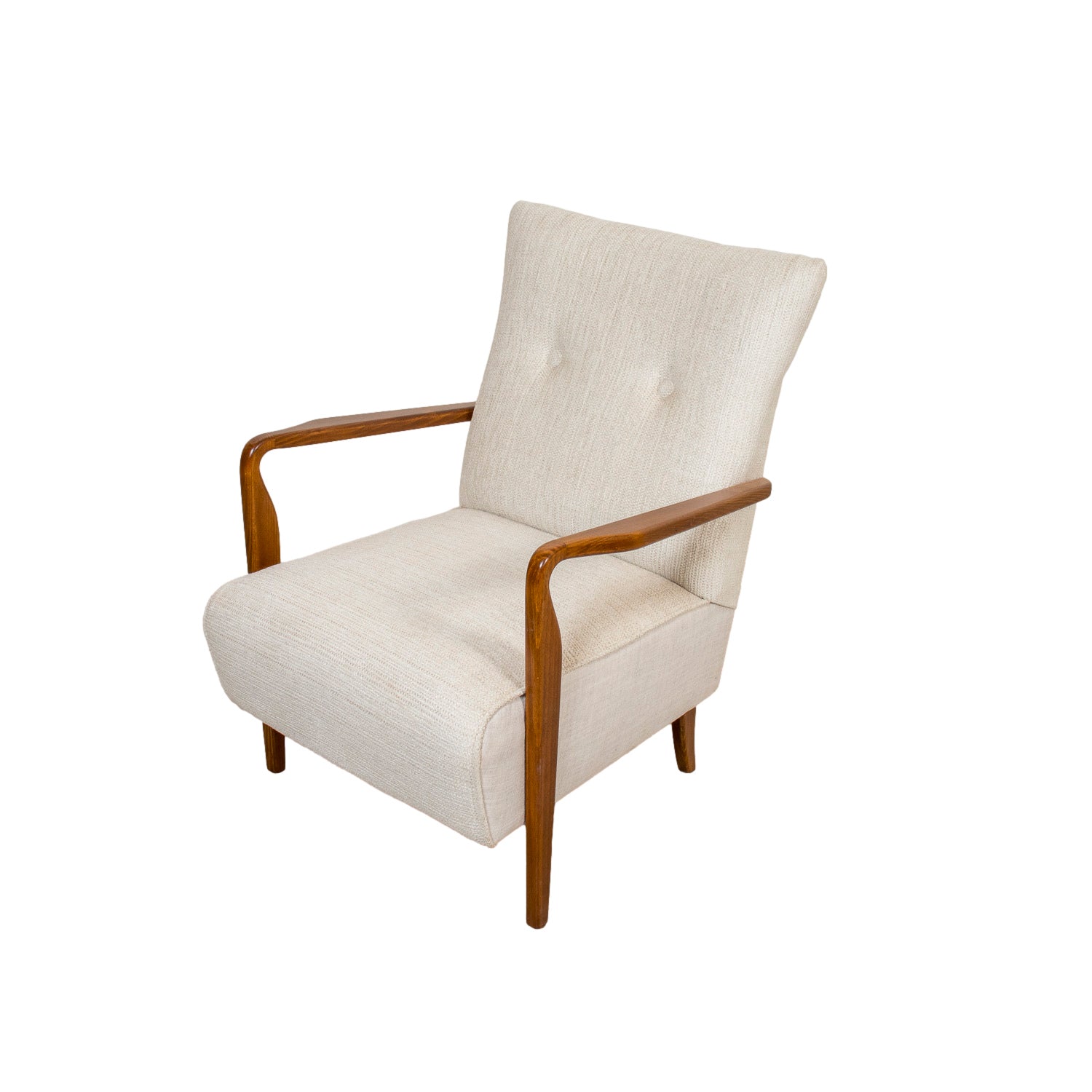 Pair of Mid-Century Modern Italian Cherrywood Armchairs or Easy Chairs