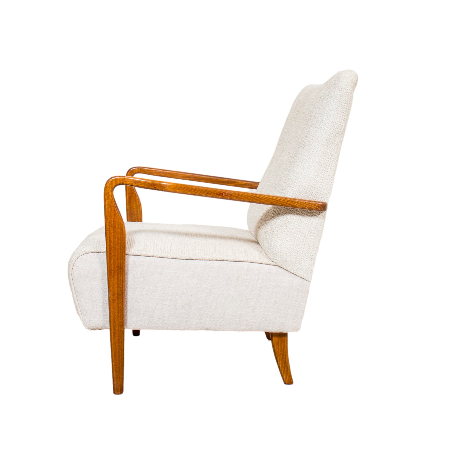 Pair of Mid-Century Modern Italian Cherrywood Armchairs or Easy Chairs