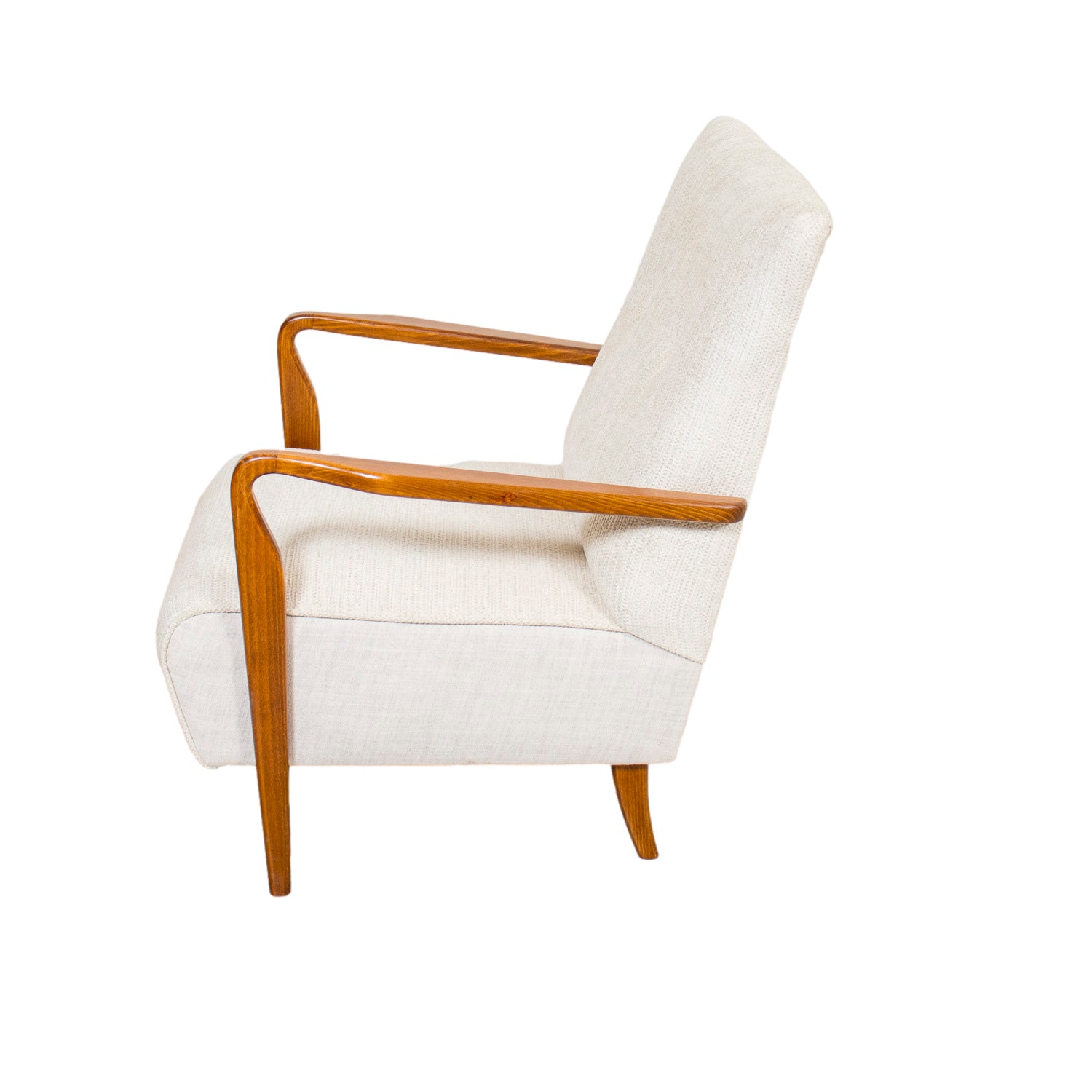 Pair of Mid-Century Modern Italian Cherrywood Armchairs or Easy Chairs