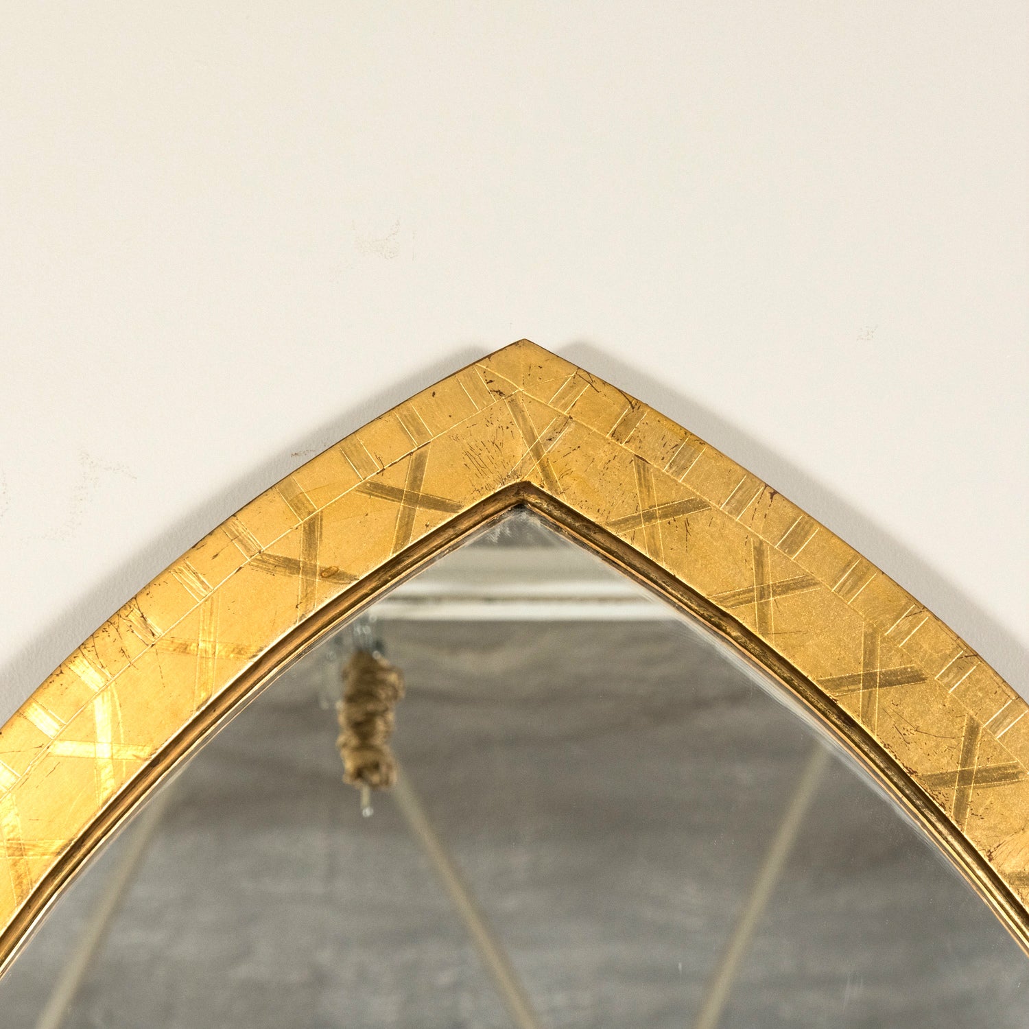 Late 19th Century French Gothic Arched Giltwood Cathedral Style Mirror