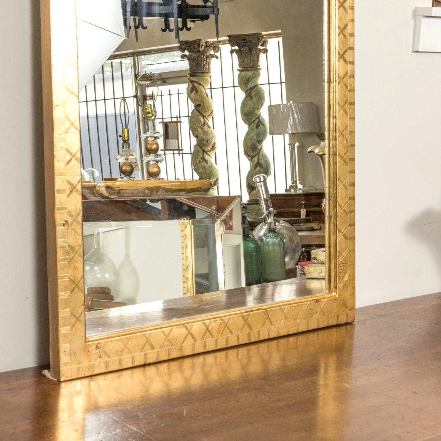 Late 19th Century French Gothic Arched Giltwood Cathedral Style Mirror