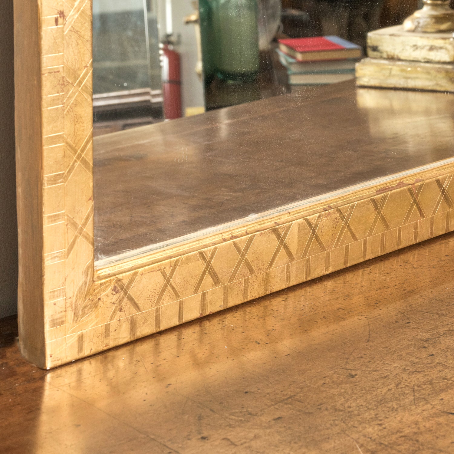 Late 19th Century French Gothic Arched Giltwood Cathedral Style Mirror