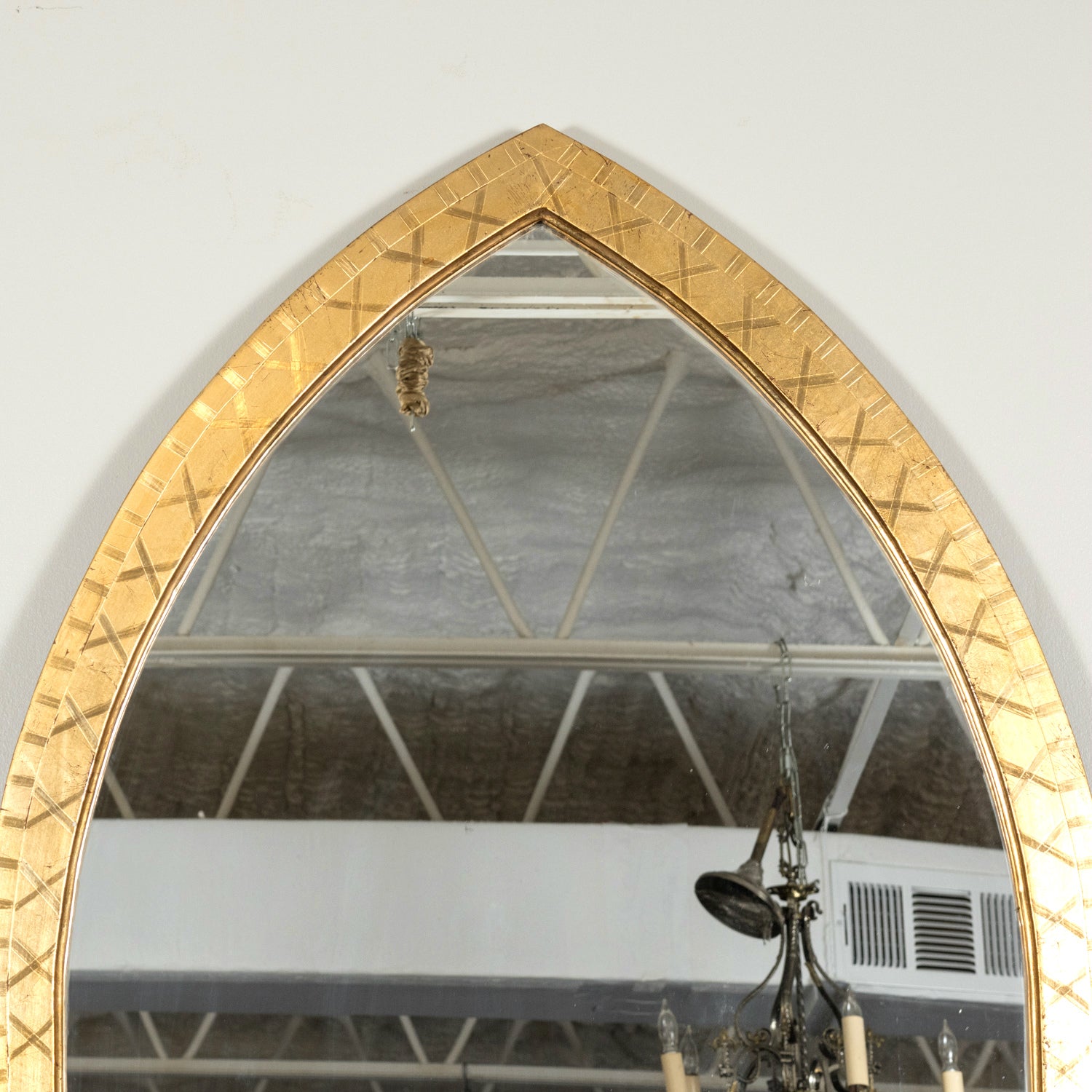 Late 19th Century French Gothic Arched Giltwood Cathedral Style Mirror