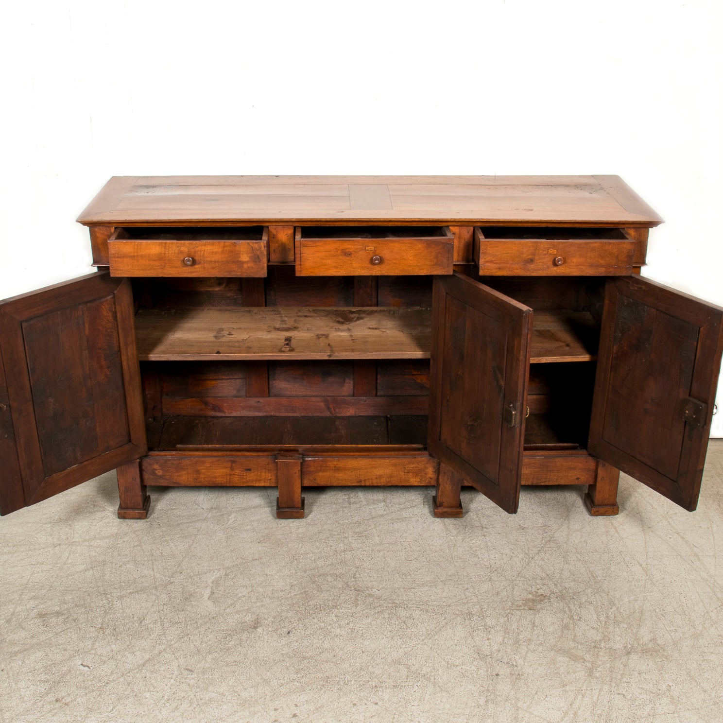 Early 19th Century French Directoire Period Walnut Lyonnaise Enfilade Buffet
