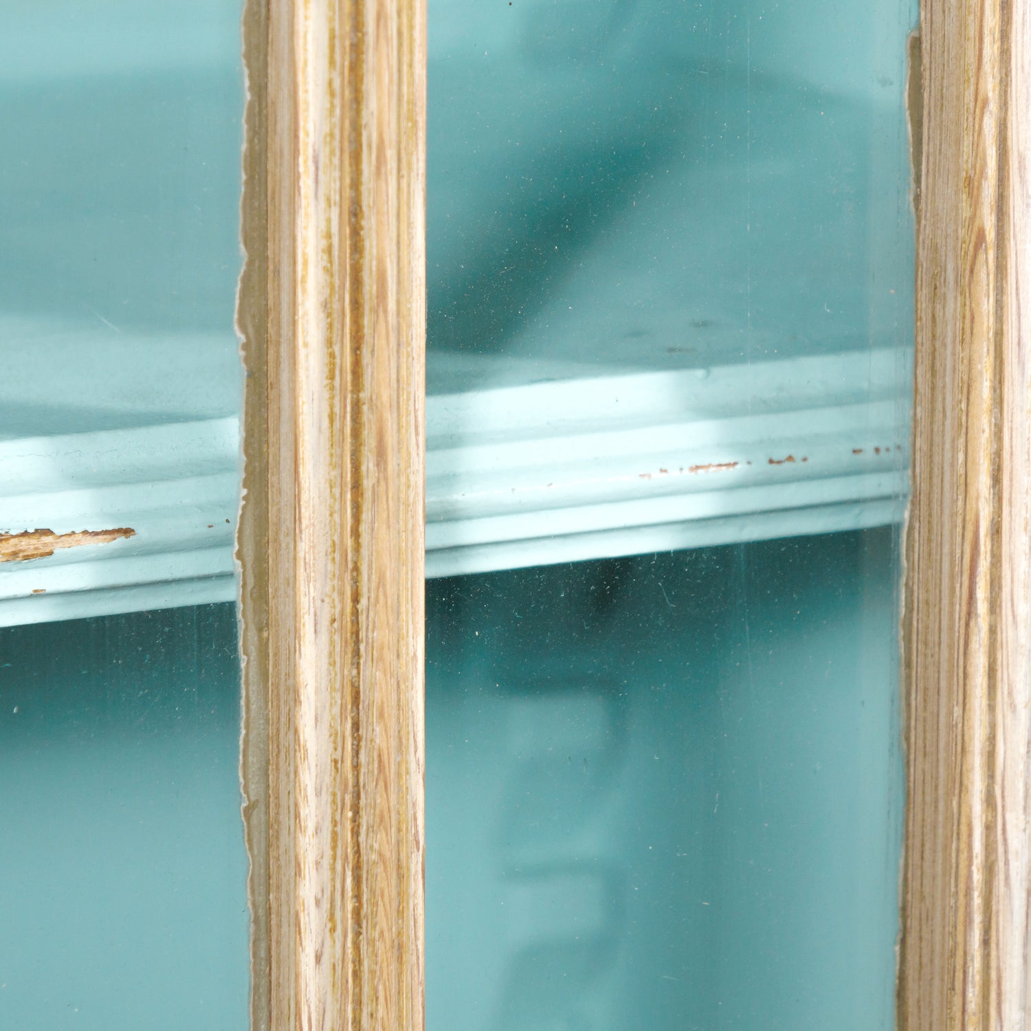 Grand 19th Century French Bleached Pine Bookcase with Painted Interior