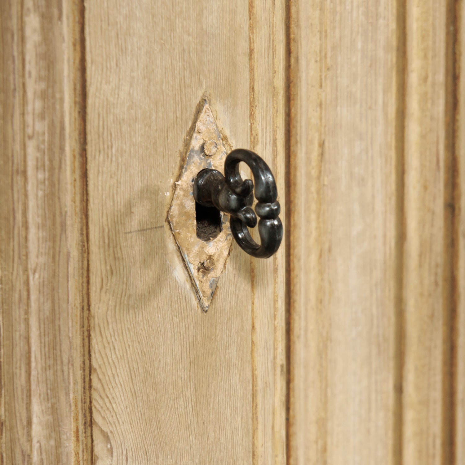 Grand 19th Century French Bleached Pine Bookcase with Painted Interior