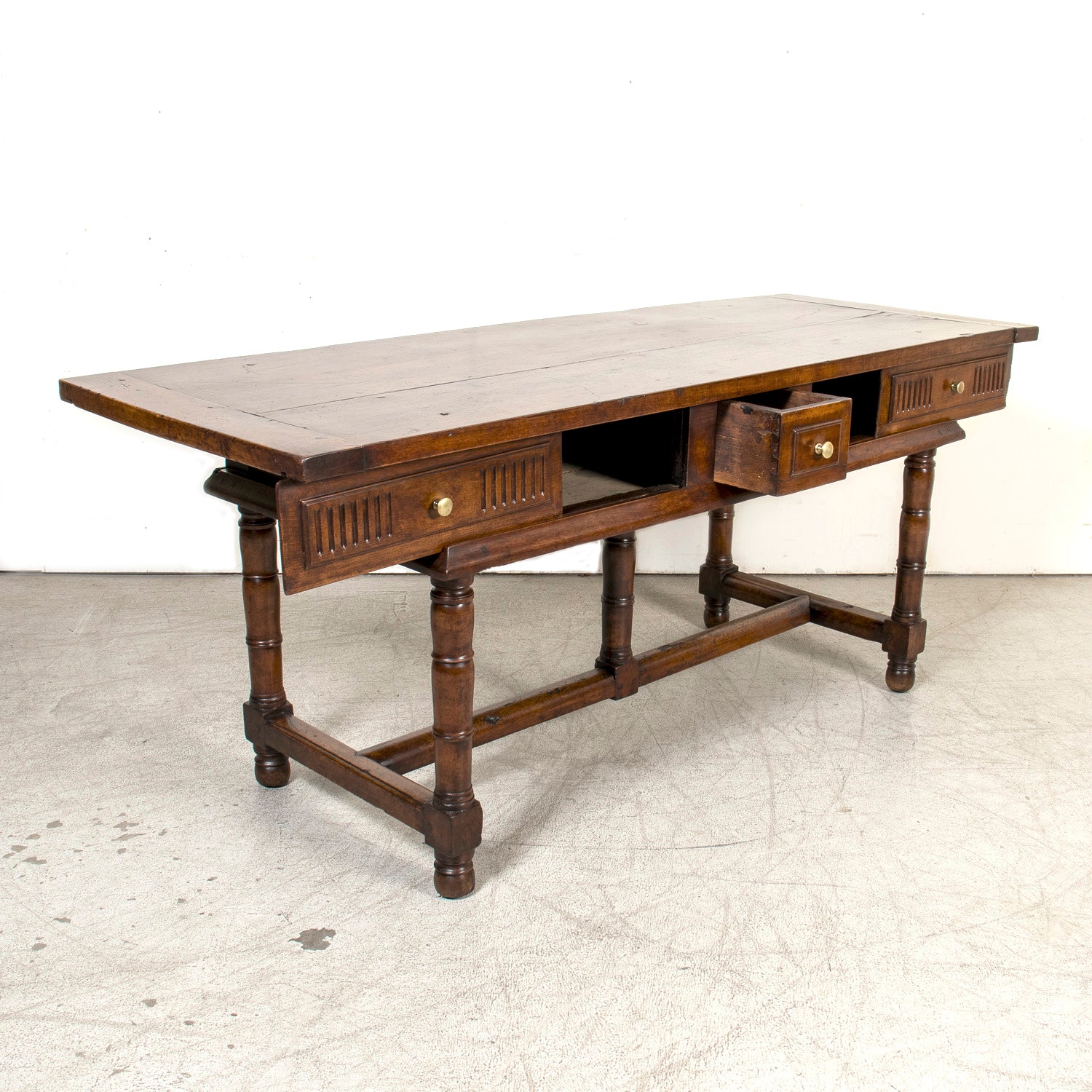 18th Century French Directoire Period Walnut Work Table or Console Table