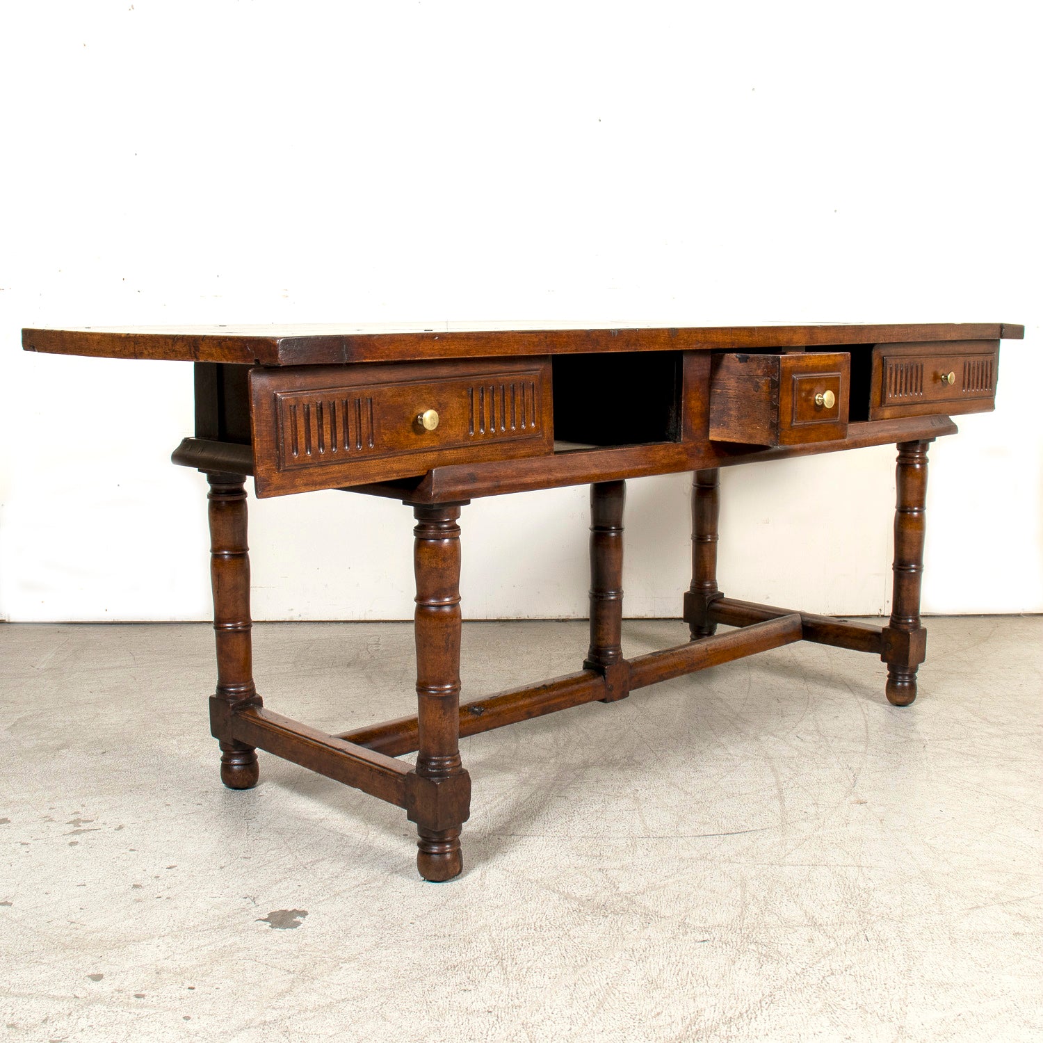 18th Century French Directoire Period Walnut Work Table or Console Table