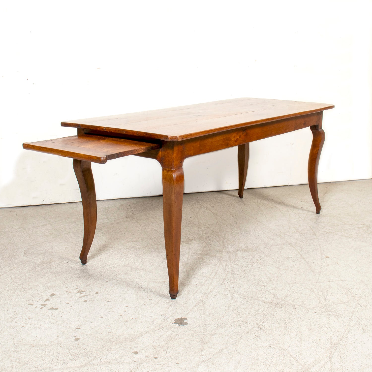 Early 19th Century French Country Louis XV Style Cherry Farm Table with Bread Board and Drawer
