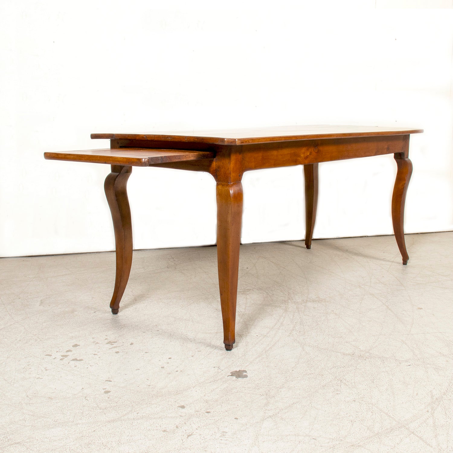 Early 19th Century French Country Louis XV Style Cherry Farm Table with Bread Board and Drawer