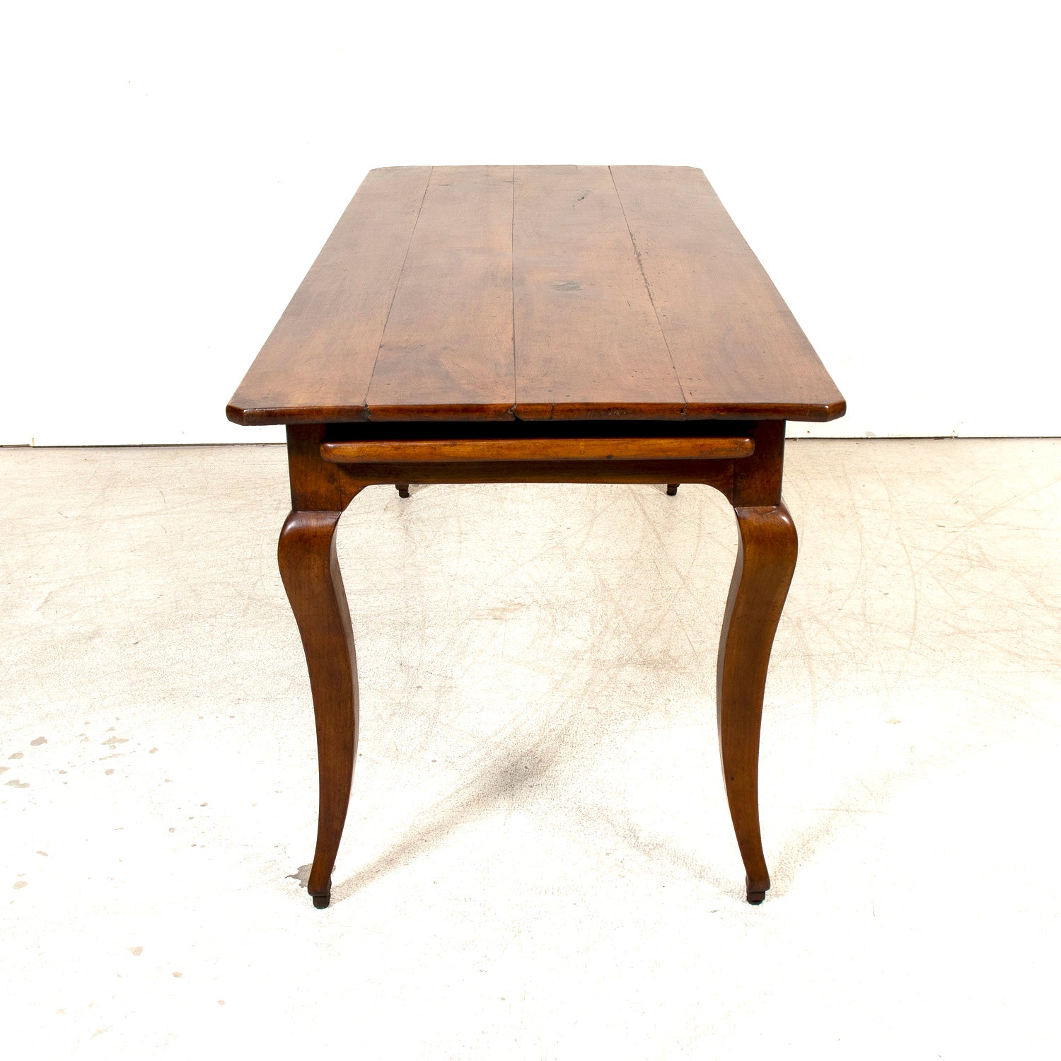 Early 19th Century French Country Louis XV Style Cherry Farm Table with Bread Board and Drawer