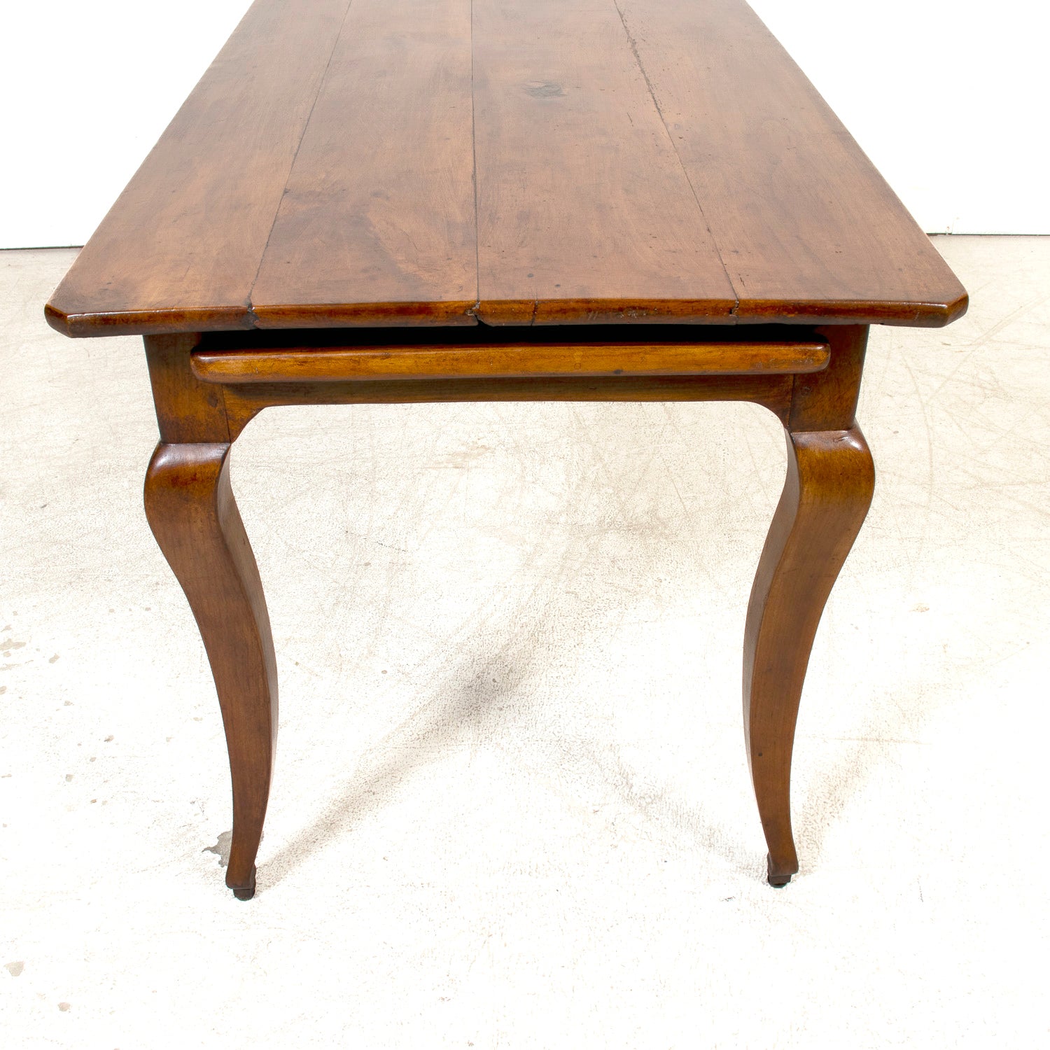 Early 19th Century French Country Louis XV Style Cherry Farm Table with Bread Board and Drawer