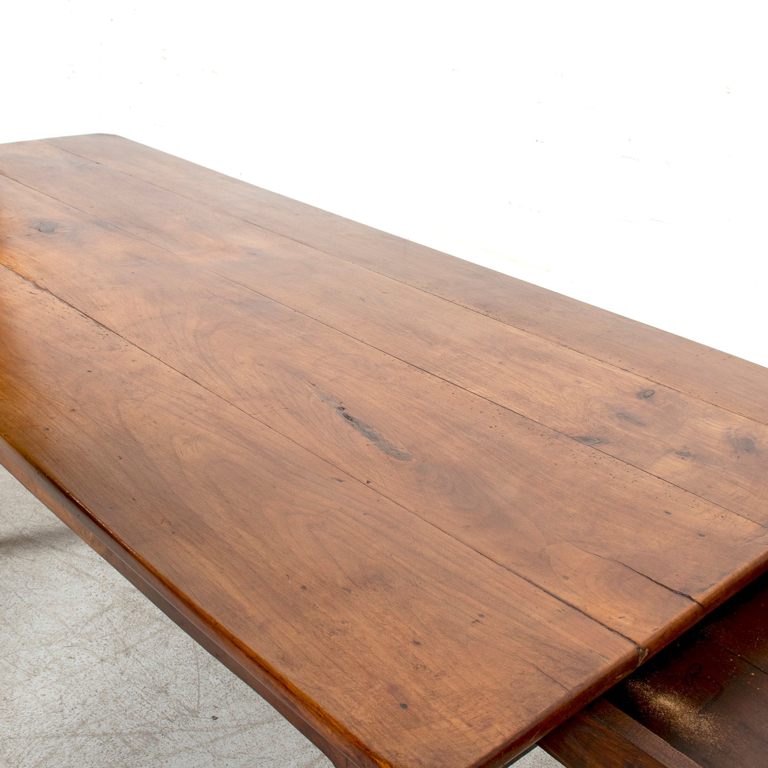 Early 19th Century French Country Louis XV Style Cherry Farm Table with Bread Board and Drawer