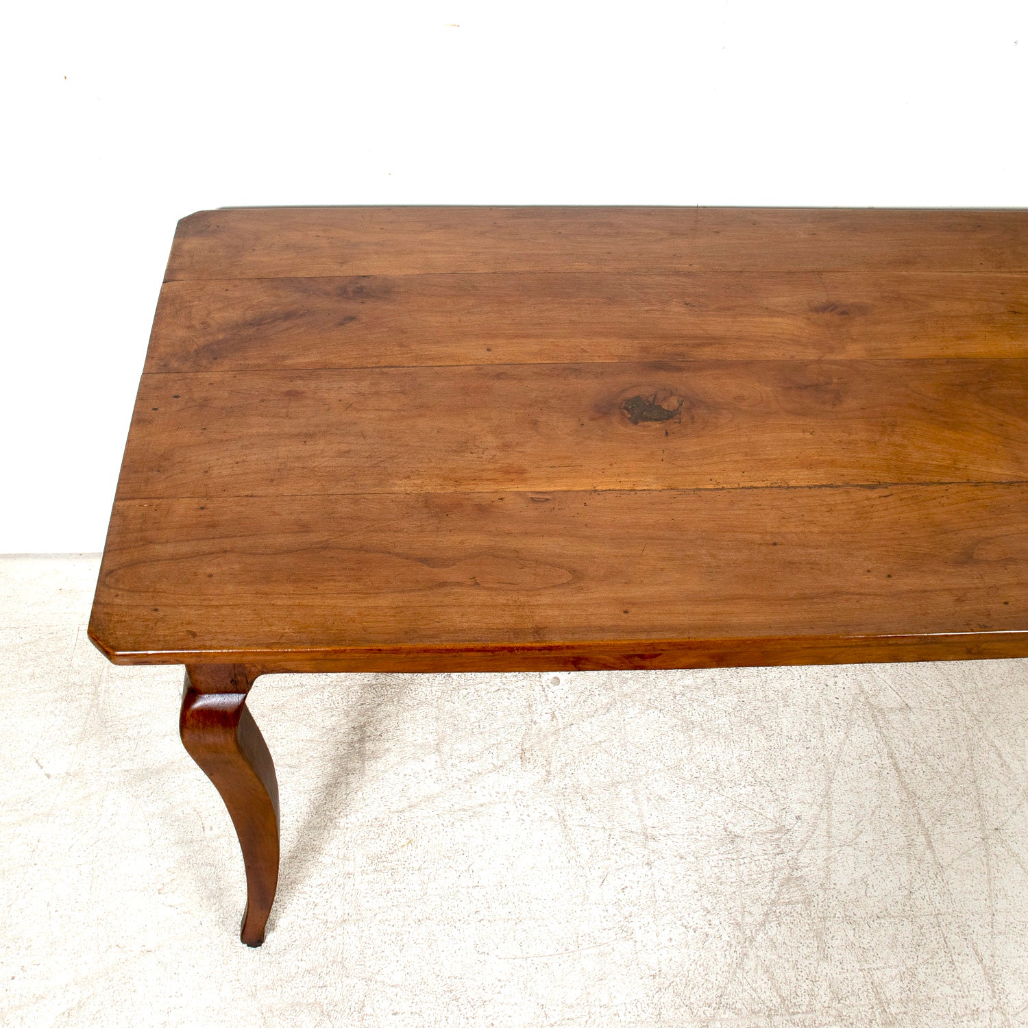Early 19th Century French Country Louis XV Style Cherry Farm Table with Bread Board and Drawer