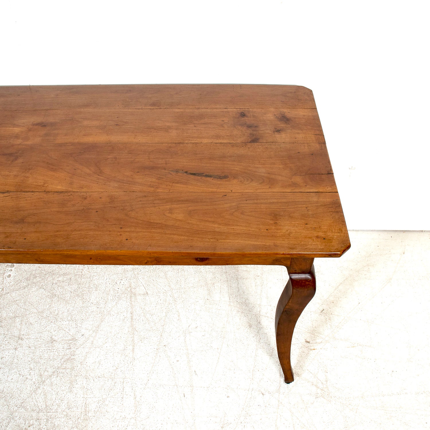 Early 19th Century French Country Louis XV Style Cherry Farm Table with Bread Board and Drawer