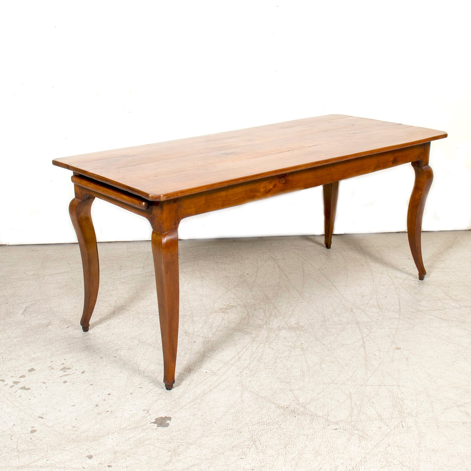 Early 19th Century French Country Louis XV Style Cherry Farm Table with Bread Board and Drawer