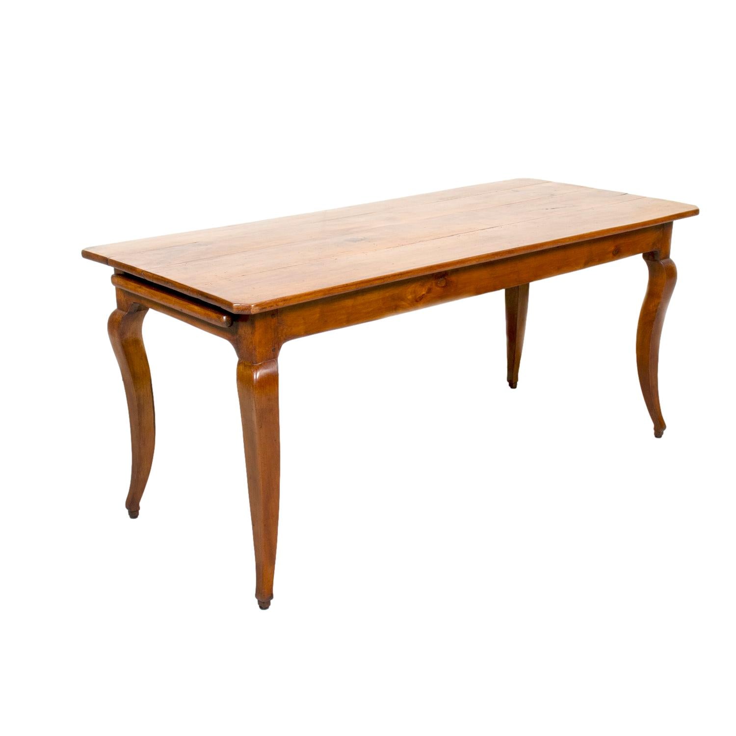 Early 19th Century French Country Louis XV Style Cherry Farm Table with Bread Board and Drawer