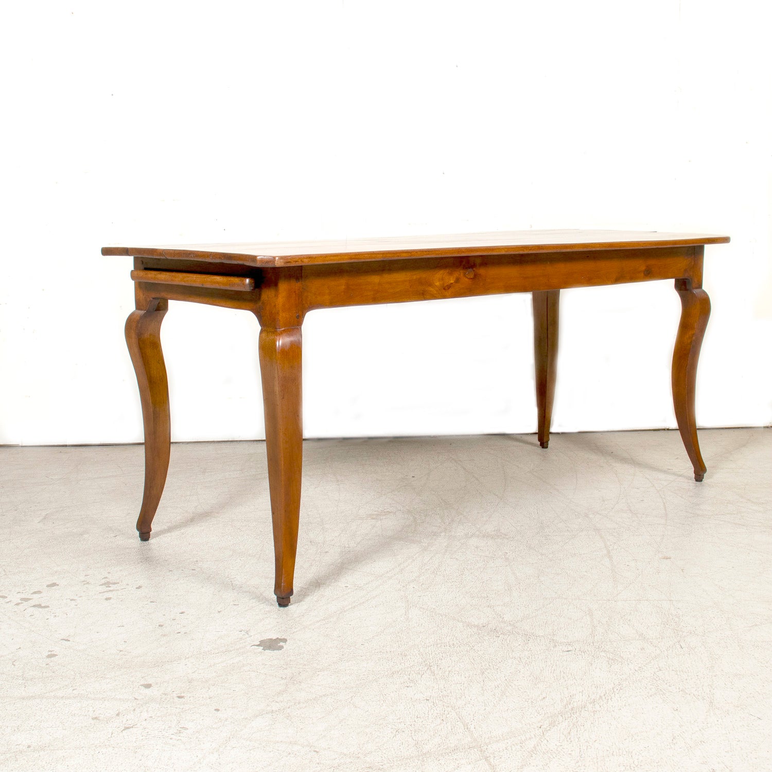 Early 19th Century French Country Louis XV Style Cherry Farm Table with Bread Board and Drawer