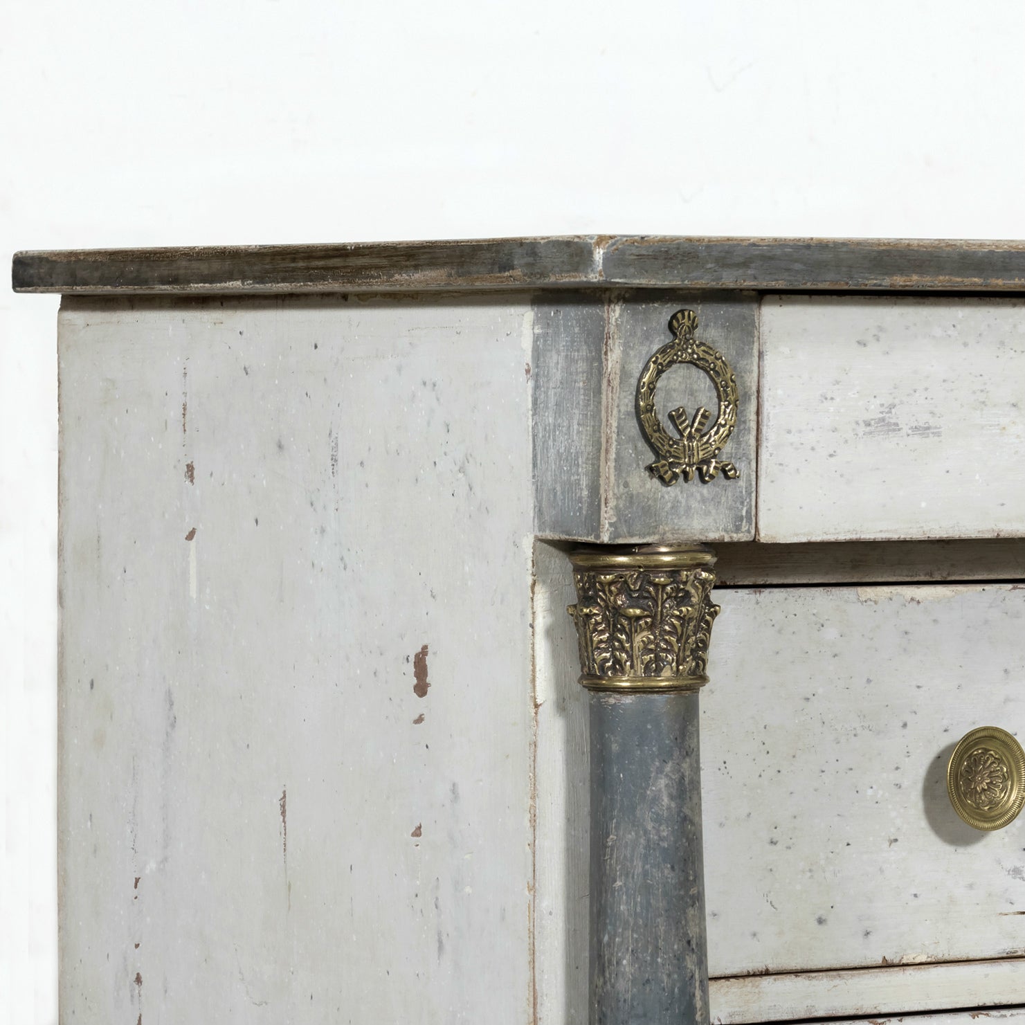 Early 20th Century French Empire Style Painted Commode with Ormolu