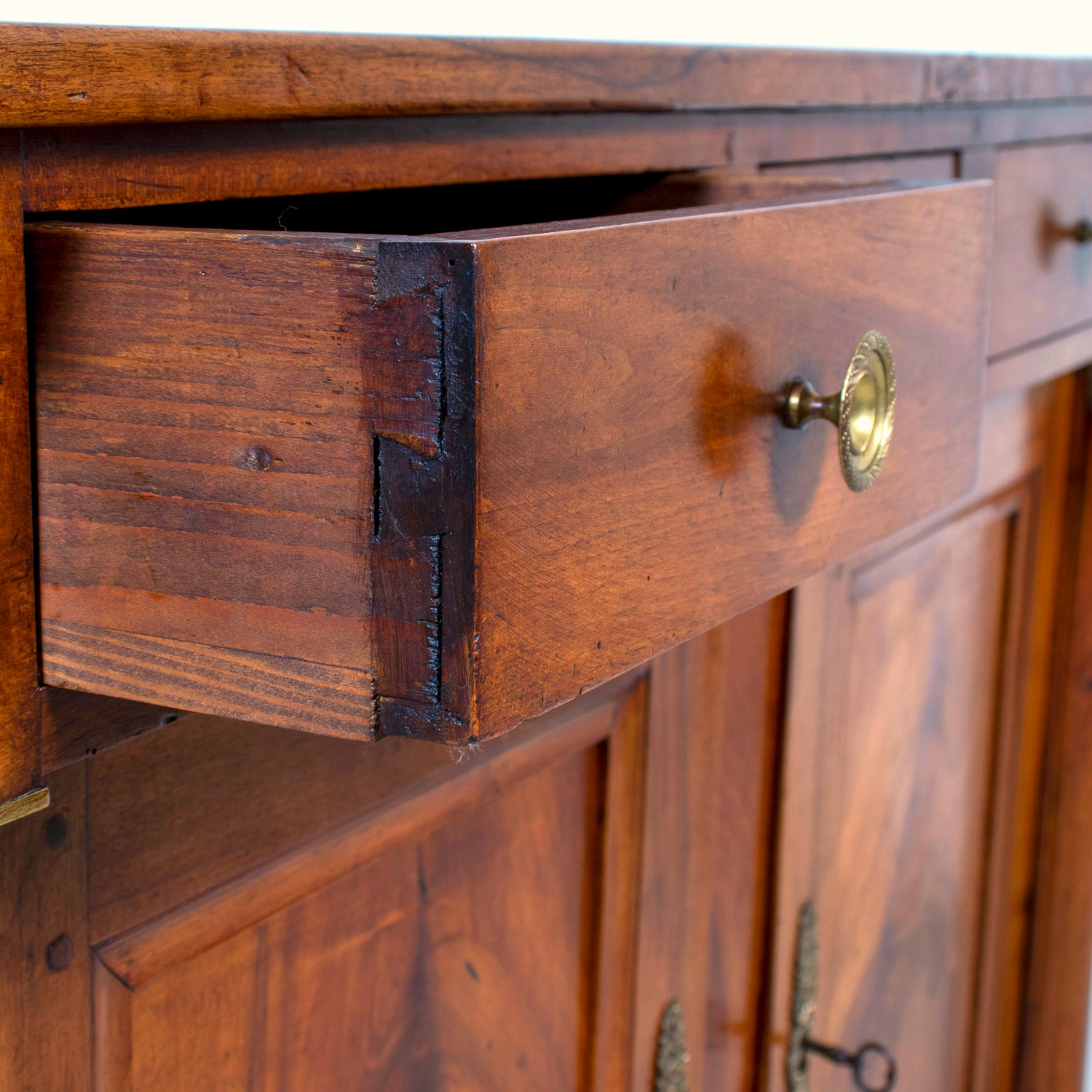 19th Century French Empire Period Walnut Buffet with Bronze Hardware