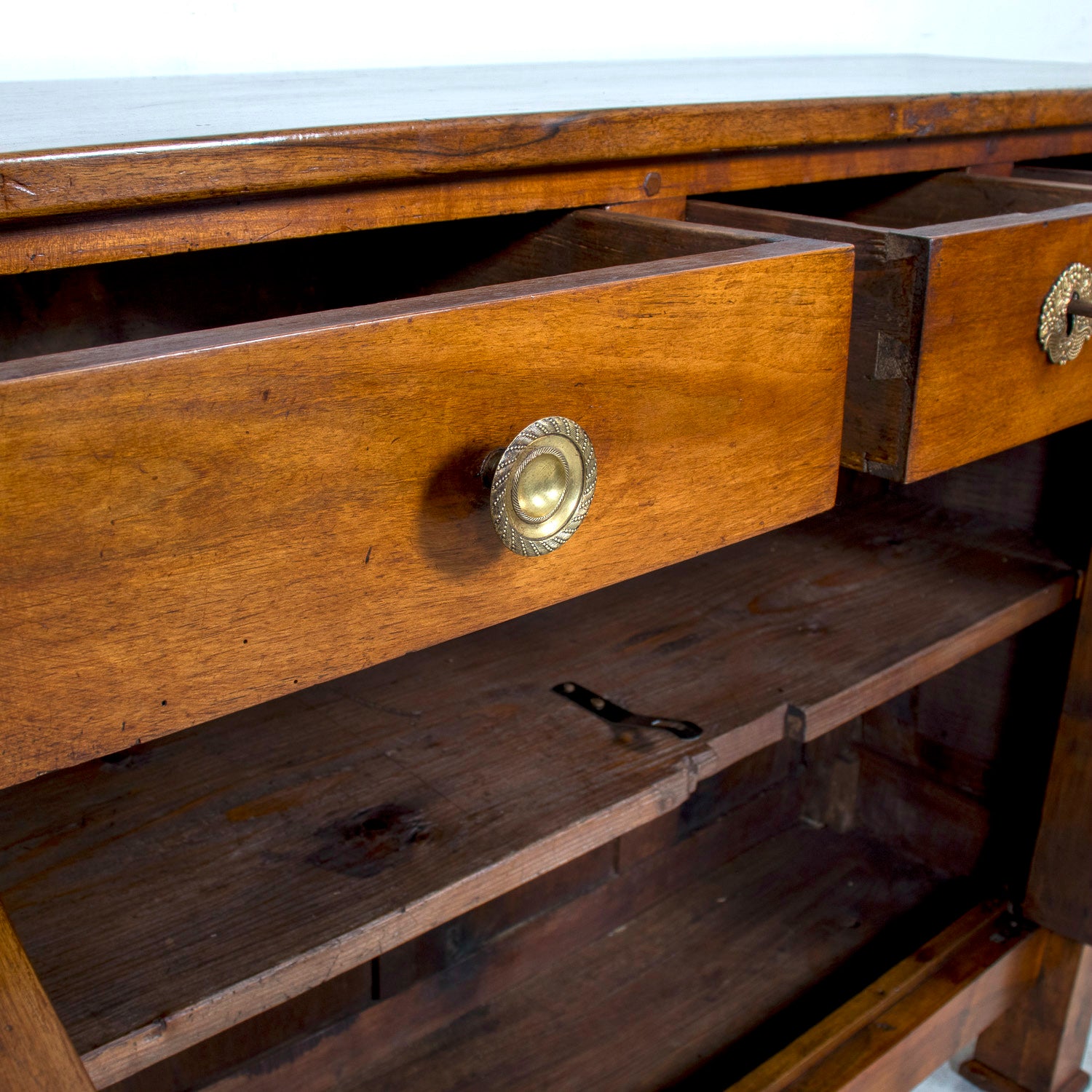 19th Century French Empire Period Walnut Buffet with Bronze Hardware