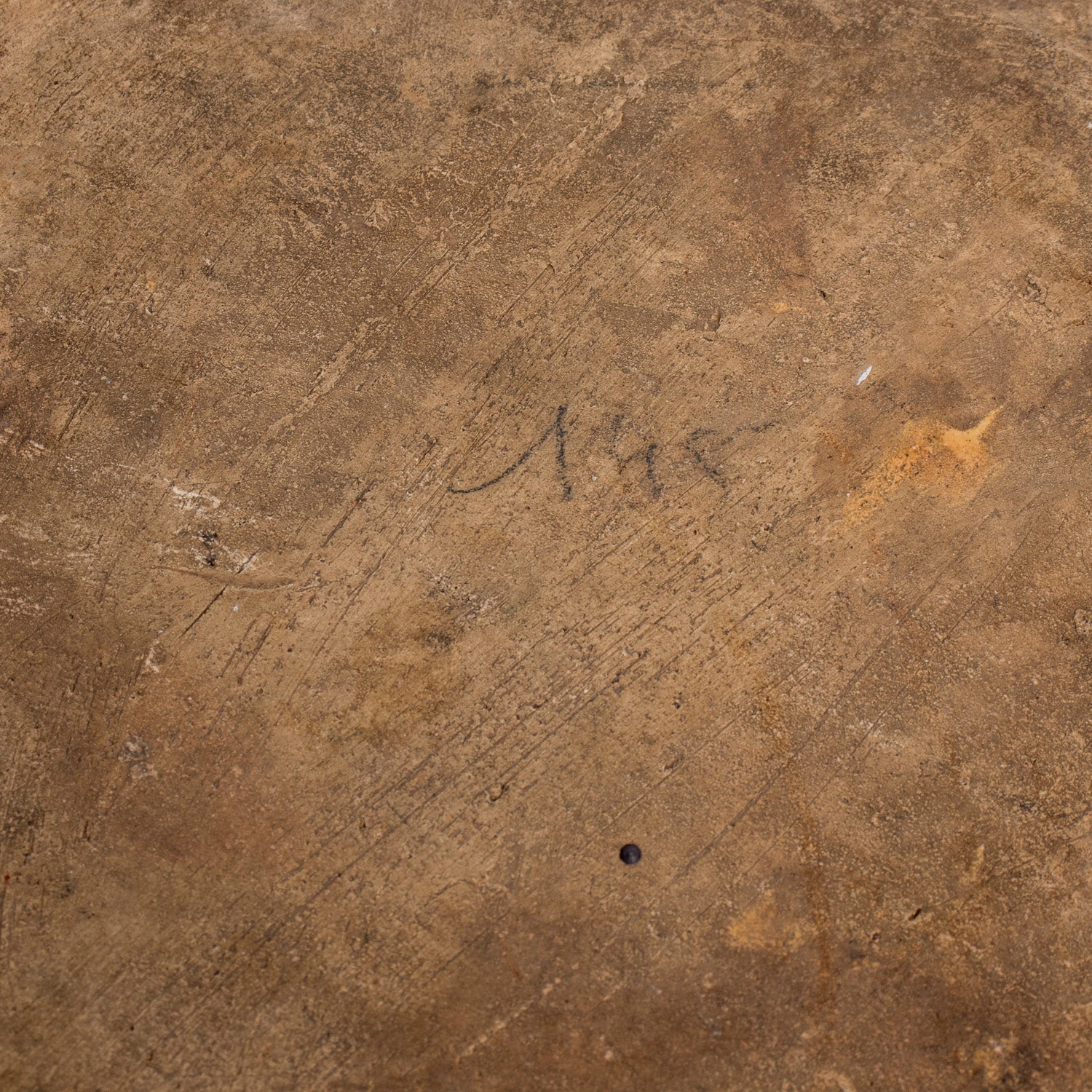 Small Vintage French Dieulefit Provençal Yellowware Glazed Round Platter