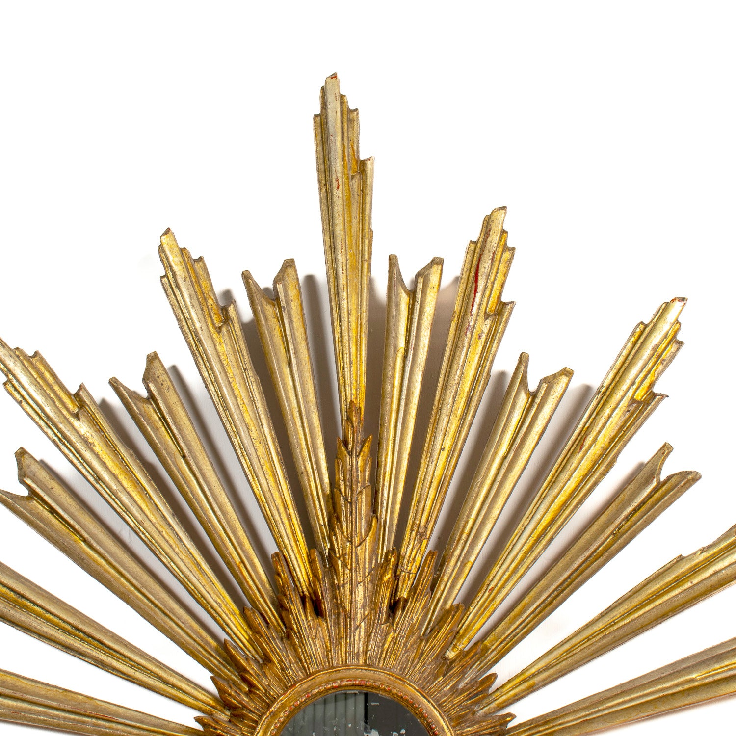 Large Late 19th Century Italian Giltwood Sunburst Mirror