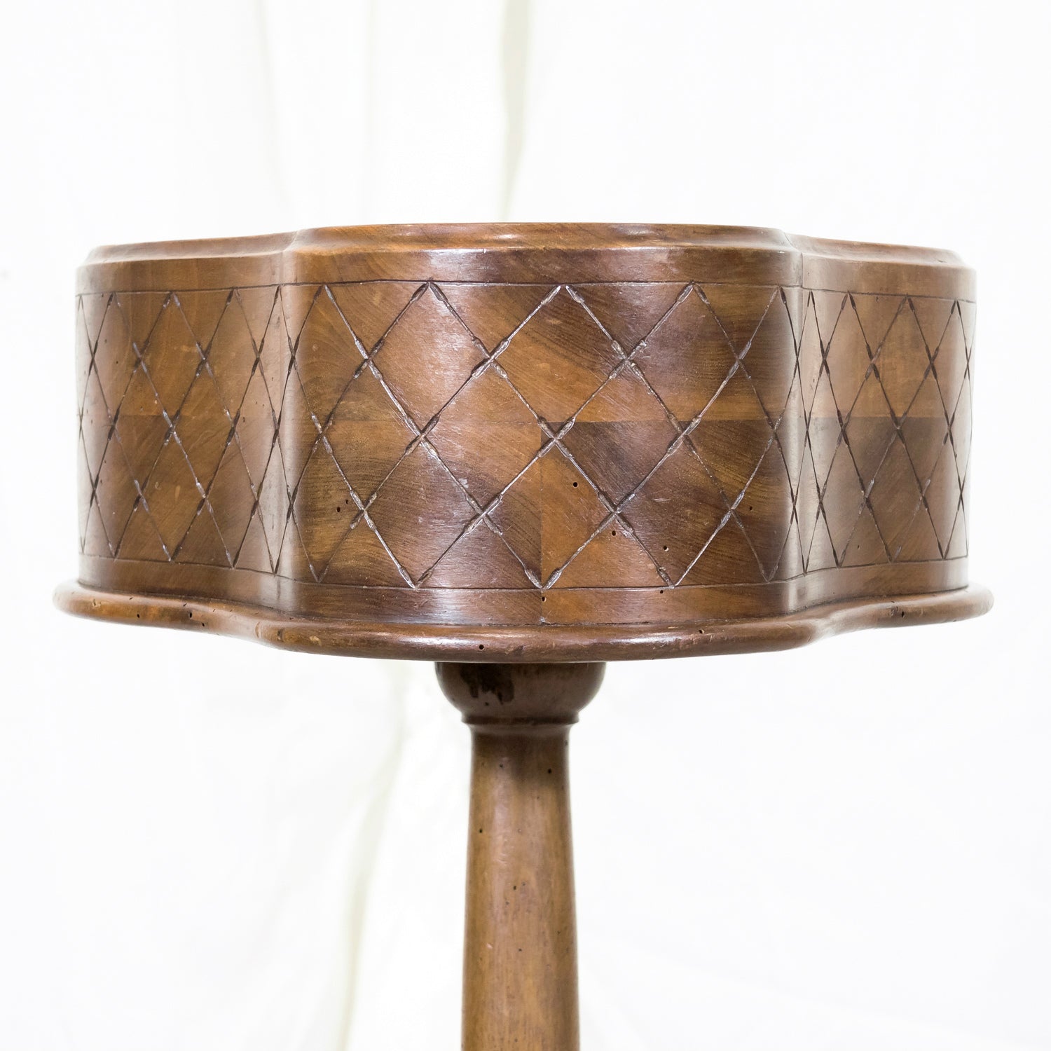 19th Century French Carved Oval Shaped Walnut Jardinière or Planter on Tripod Stand