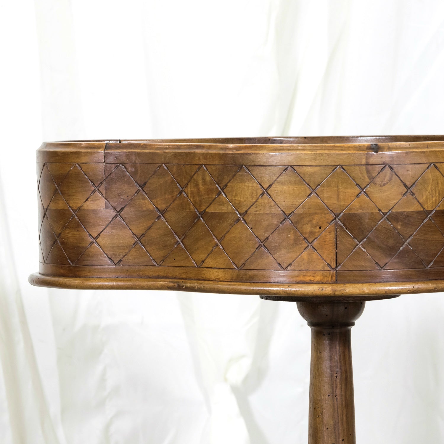 19th Century French Carved Oval Shaped Walnut Jardinière or Planter on Tripod Stand