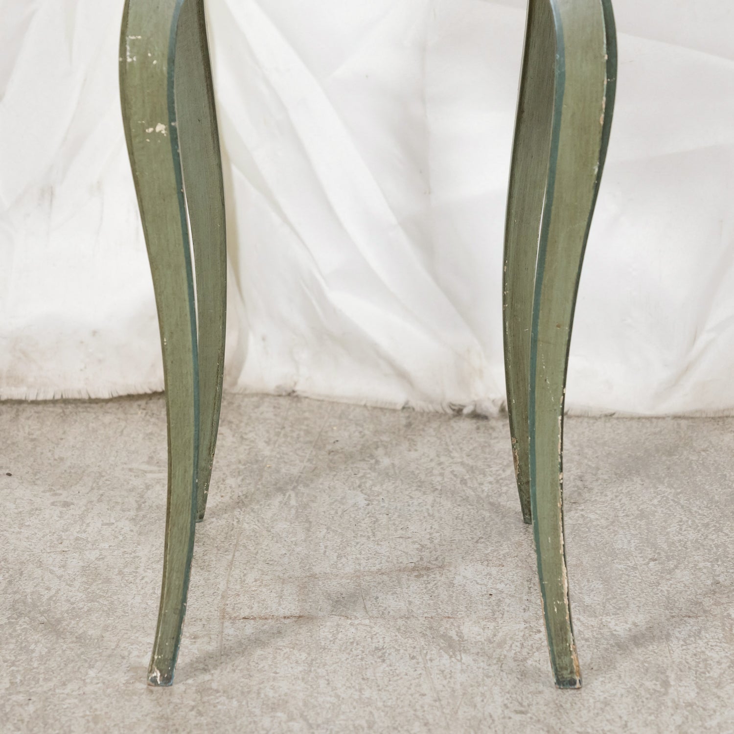 Rare Pair of 1930s French Painted Nightstands by Maison Gouffé, Louis XV & Louis XVI Styles