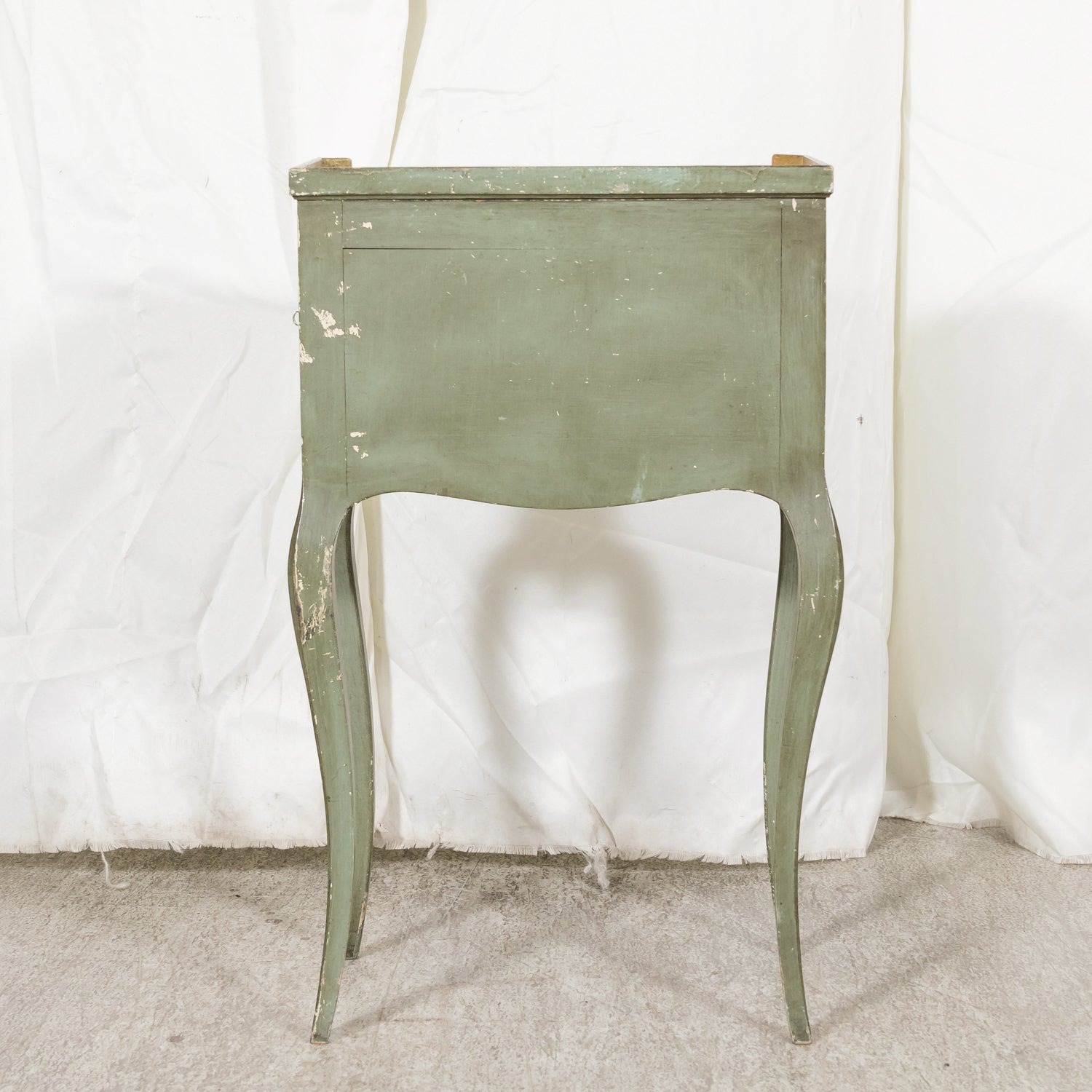 Rare Pair of 1930s French Painted Nightstands by Maison Gouffé, Louis XV & Louis XVI Styles