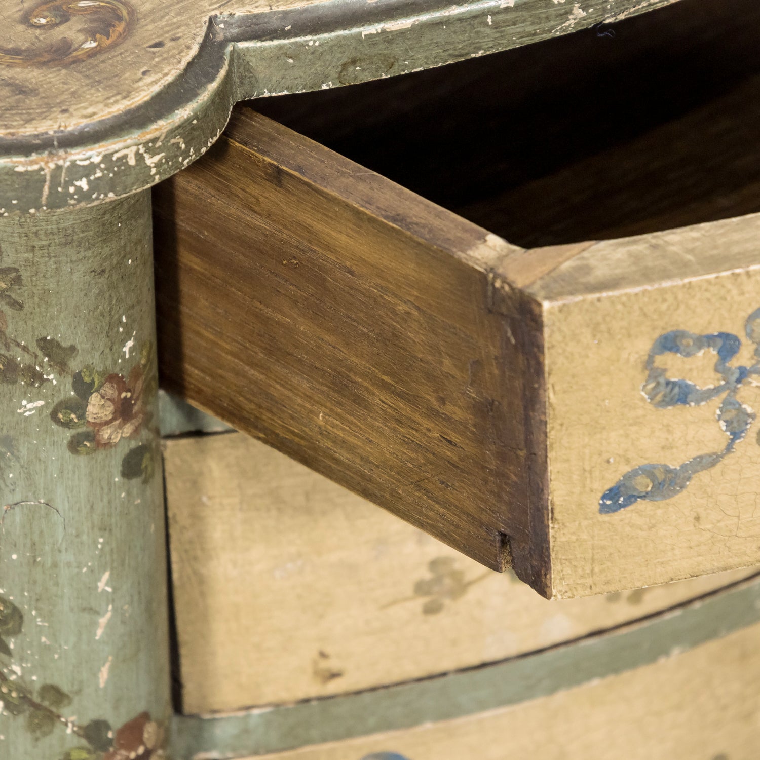 Rare Pair of 1930s French Painted Nightstands by Maison Gouffé, Louis XV & Louis XVI Styles