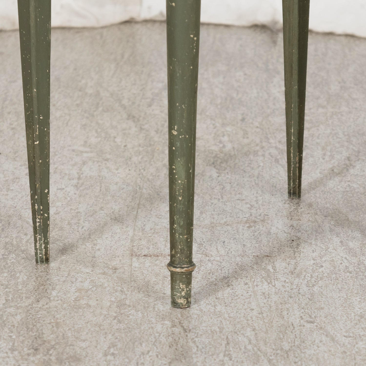 Rare Pair of 1930s French Painted Nightstands by Maison Gouffé, Louis XV & Louis XVI Styles