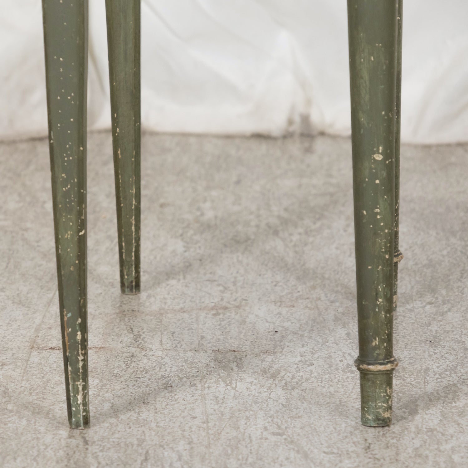 Rare Pair of 1930s French Painted Nightstands by Maison Gouffé, Louis XV & Louis XVI Styles