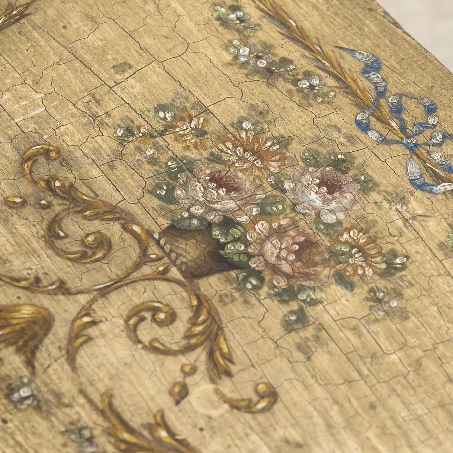 Rare Pair of 1930s French Painted Nightstands by Maison Gouffé, Louis XV & Louis XVI Styles