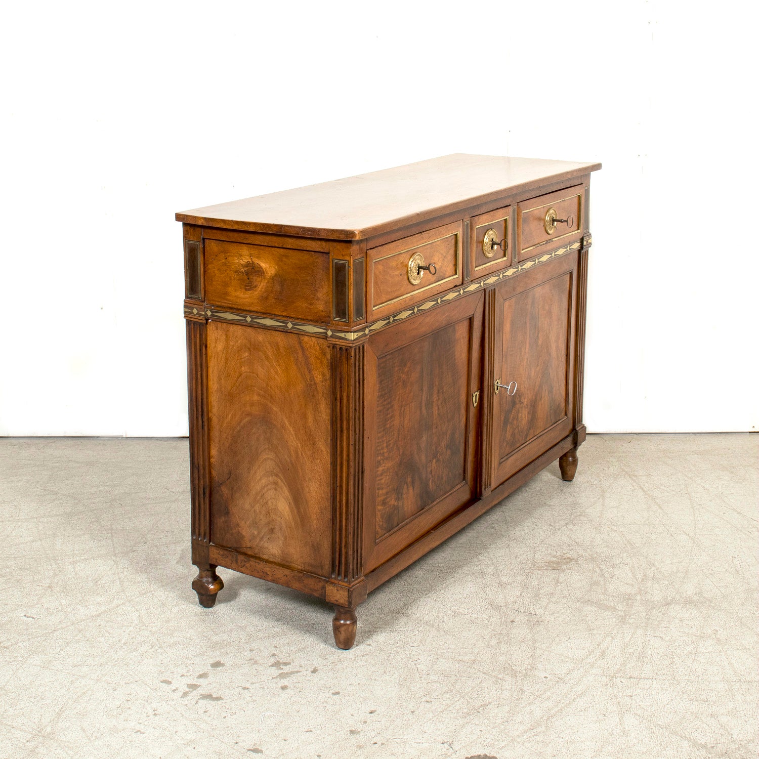 Mid-18th Century French Louis XVI Period Lyonnais Buffet with Bronze Doré