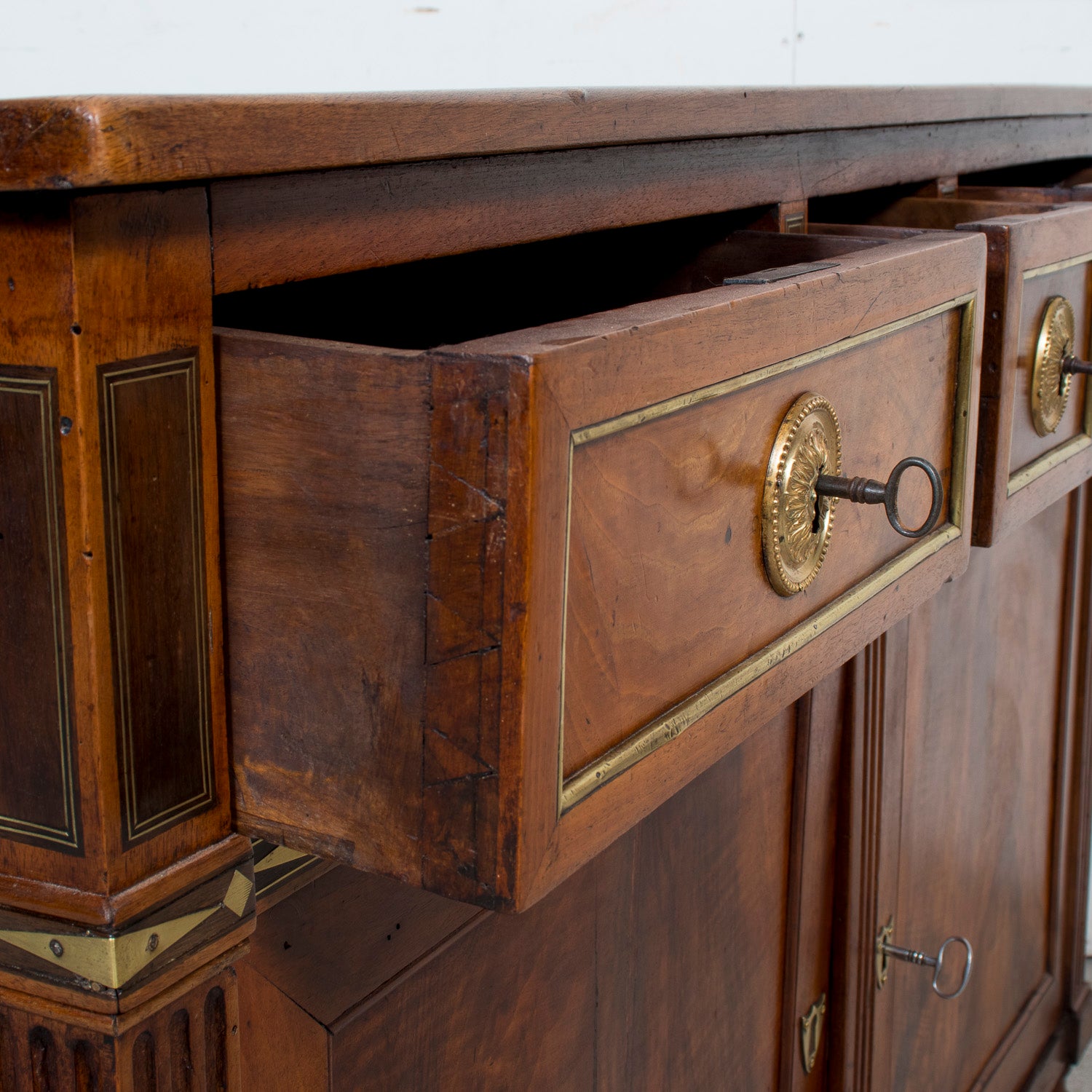 Mid-18th Century French Louis XVI Period Lyonnais Buffet with Bronze Doré