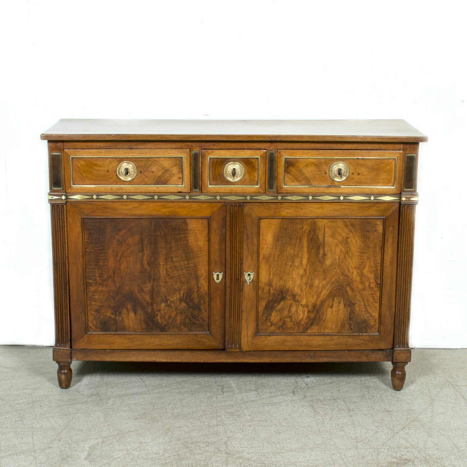 Mid-18th Century French Louis XVI Period Lyonnais Buffet with Bronze Doré