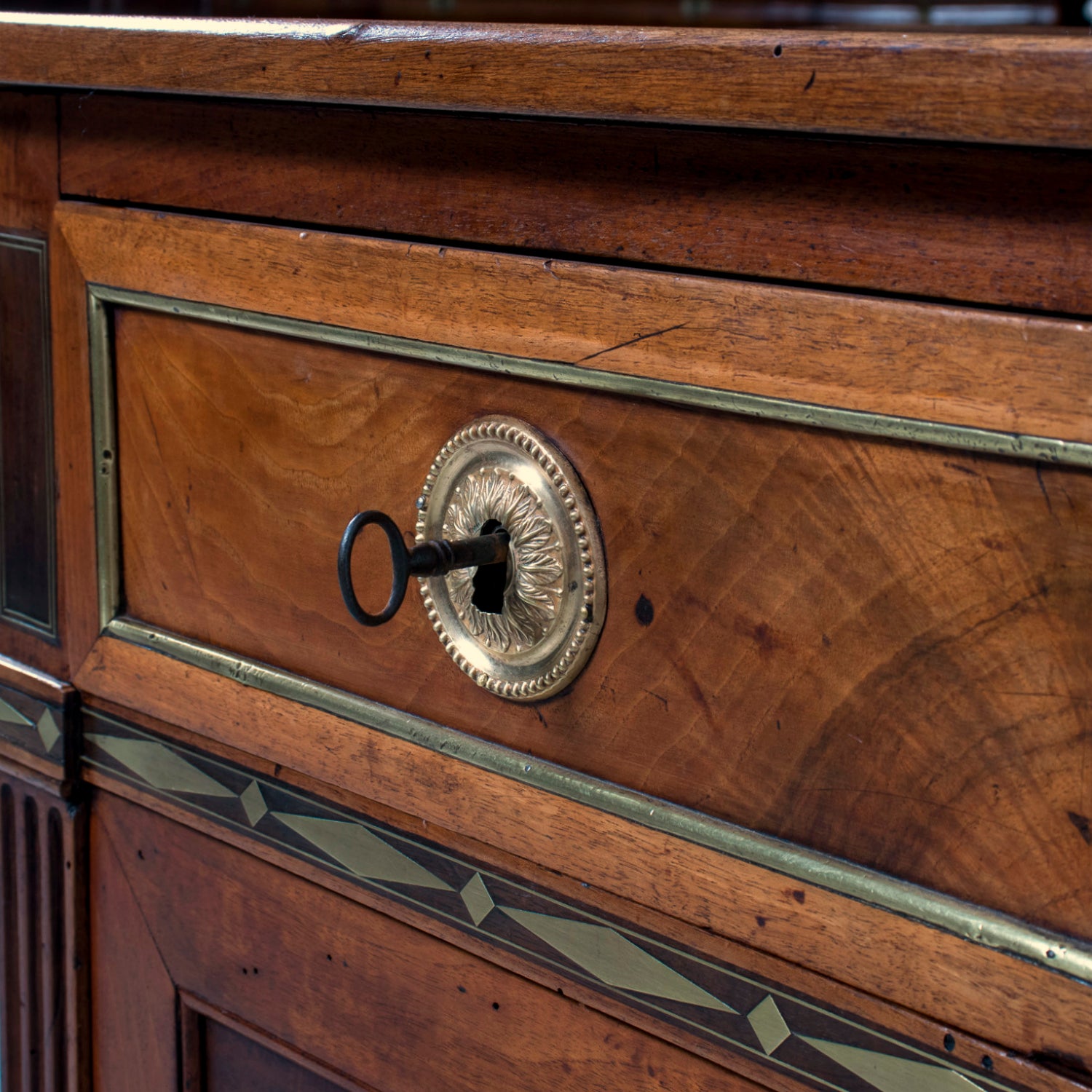 Mid-18th Century French Louis XVI Period Lyonnais Buffet with Bronze Doré