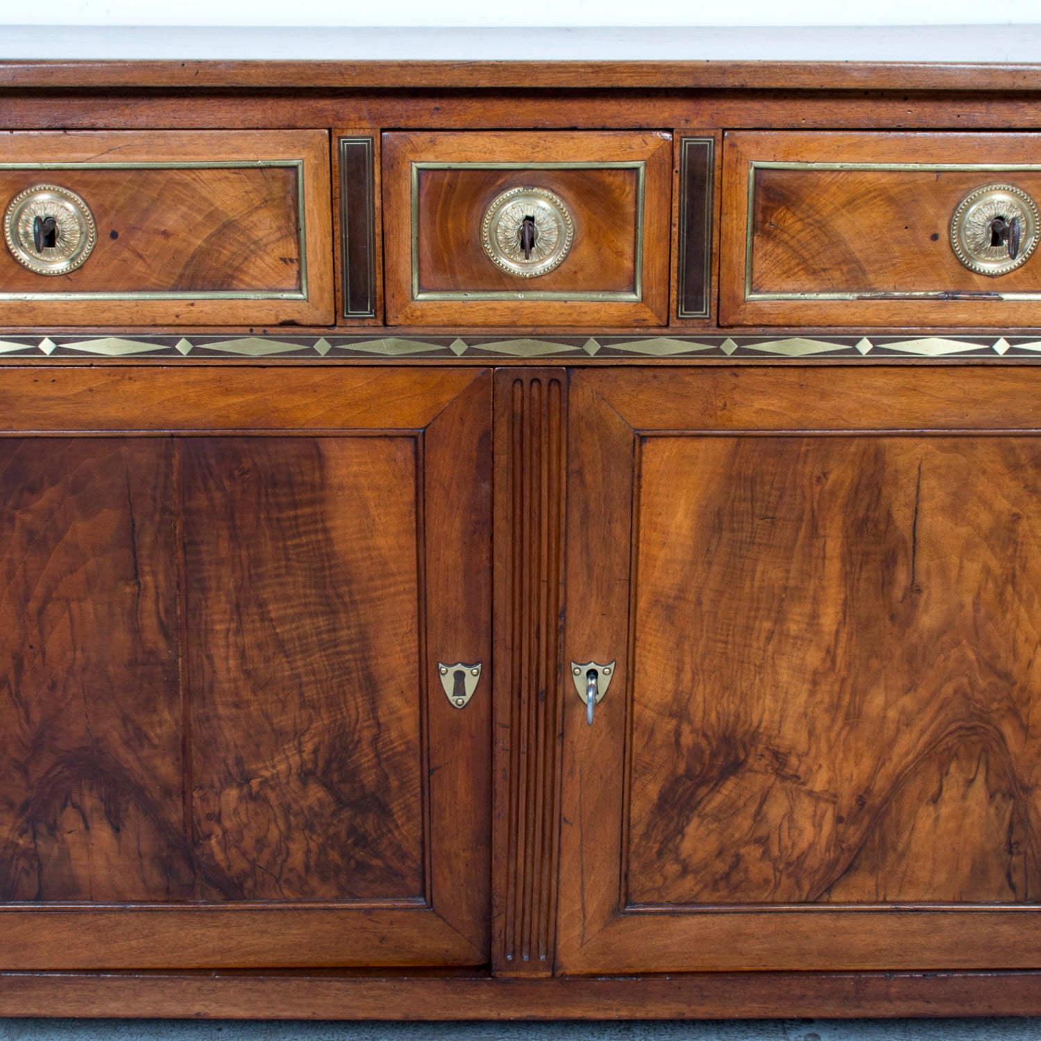 Mid-18th Century French Louis XVI Period Lyonnais Buffet with Bronze Doré