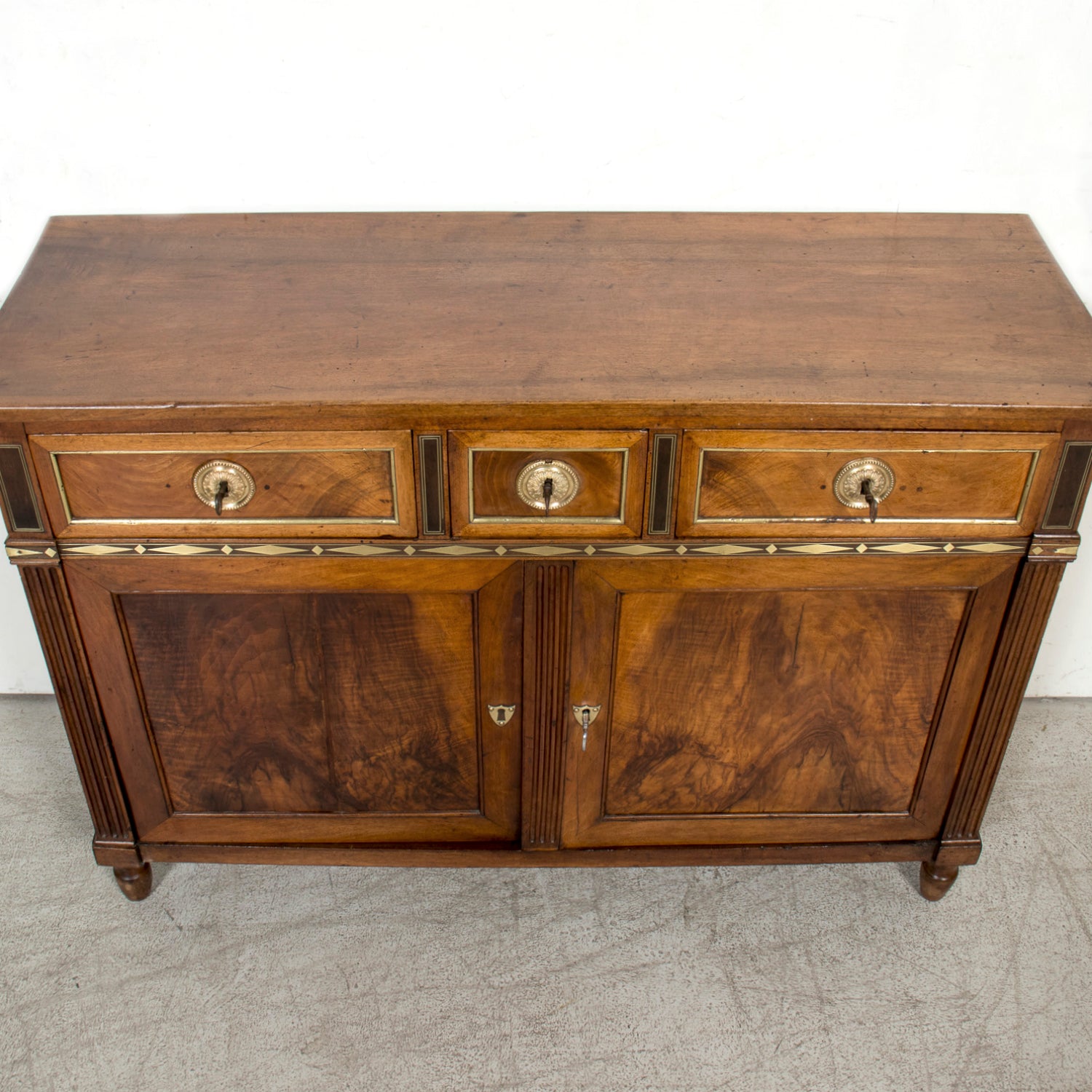 Mid-18th Century French Louis XVI Period Lyonnais Buffet with Bronze Doré