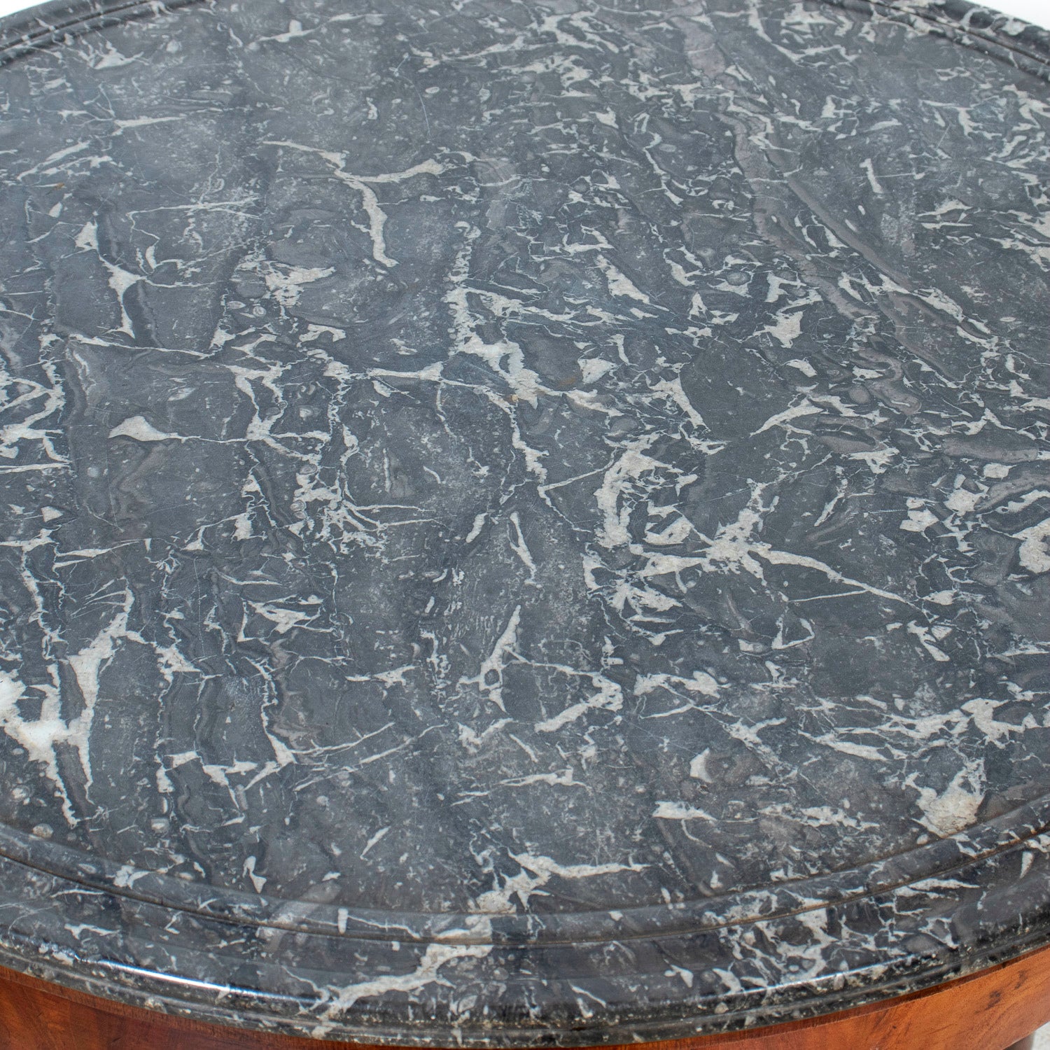 19th Century French Empire Style Mahogany Gueridon with Sainte Anne Marble Top and Bronze Mounts