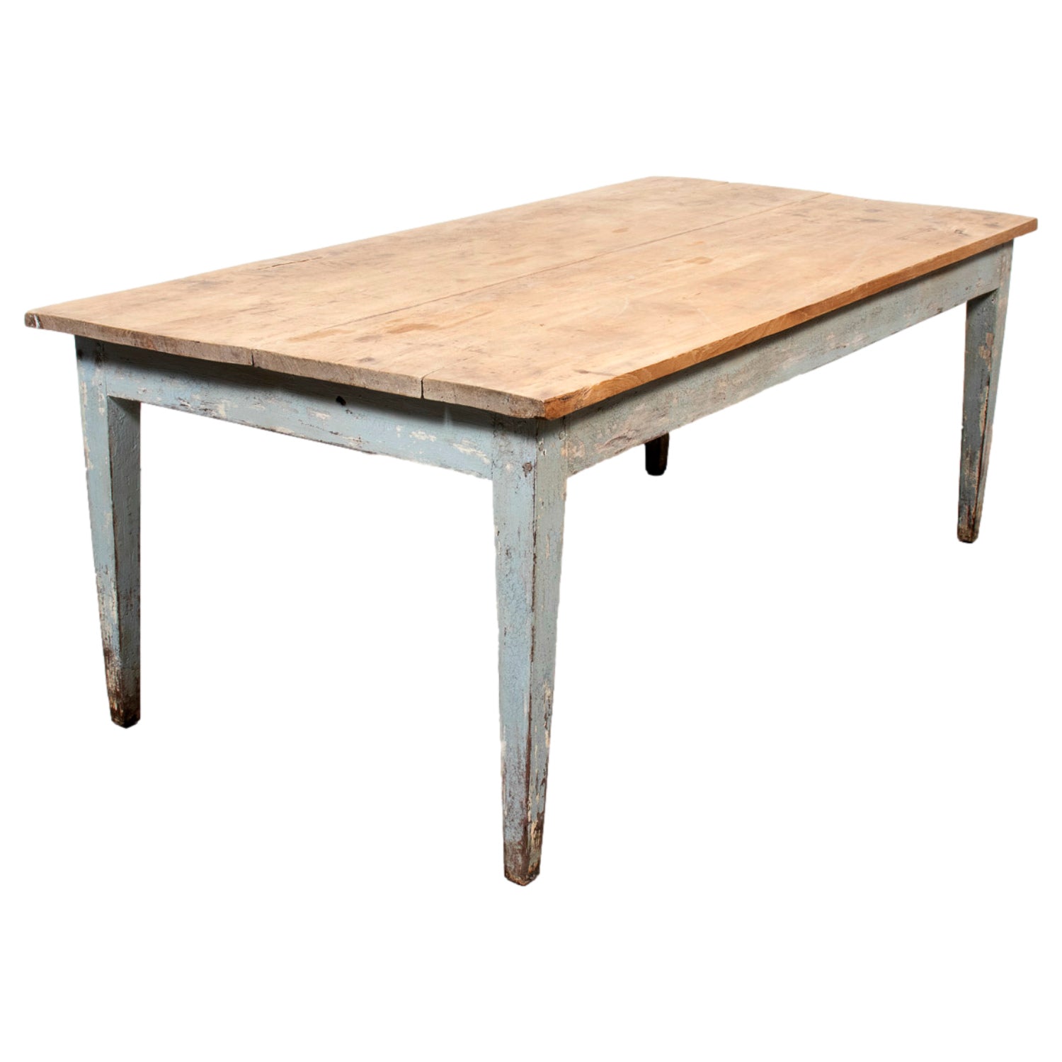 19th Century French Provençal Louis XVI Style Polychrome Farm Table