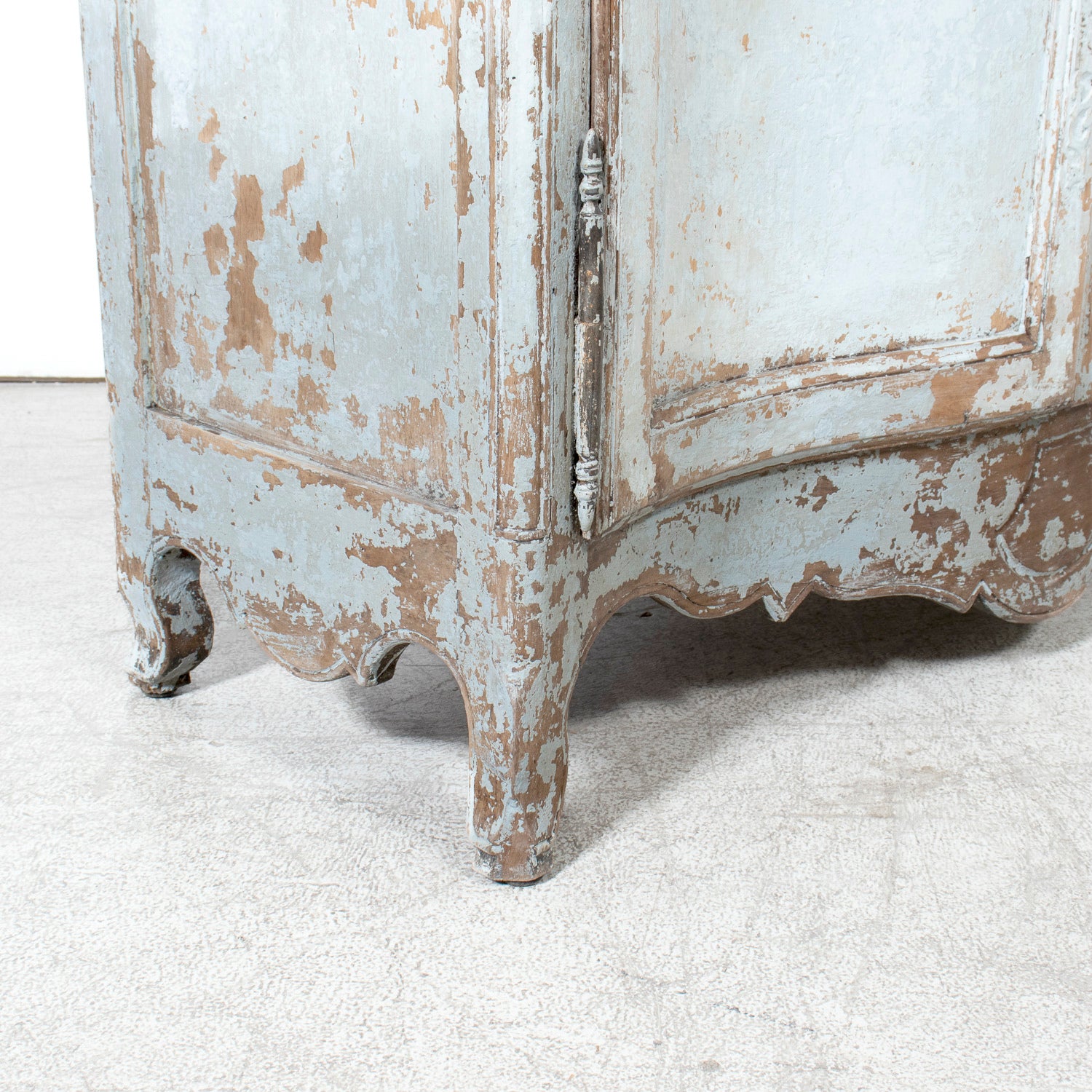 Early 19th Century French Country Louis XV Style Painted Buffet Deux Corps or Bookcase