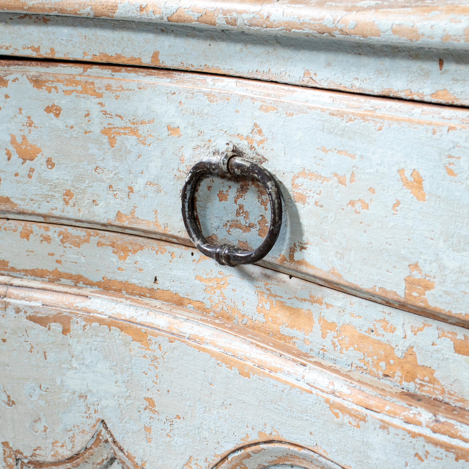 Early 19th Century French Country Louis XV Style Painted Buffet Deux Corps or Bookcase