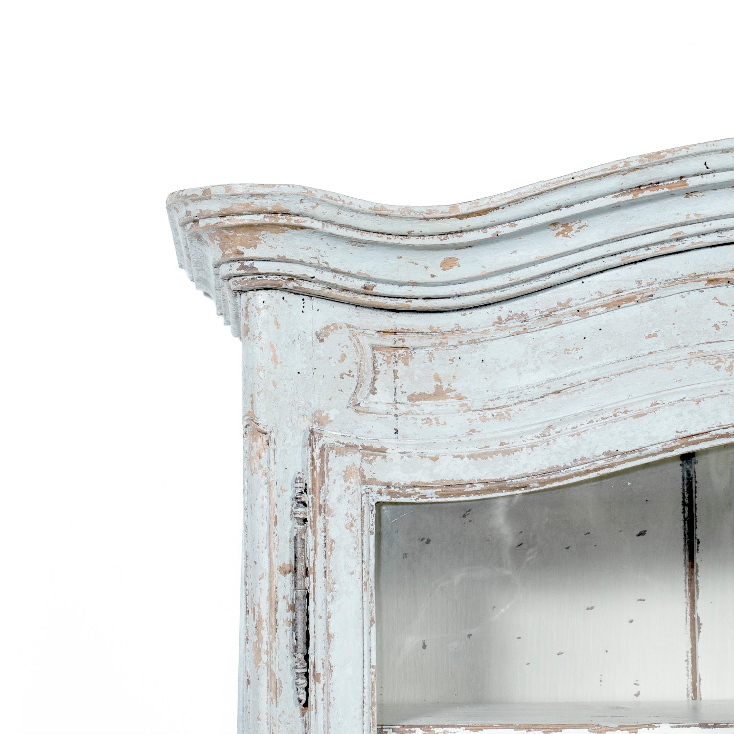 Early 19th Century French Country Louis XV Style Painted Buffet Deux Corps or Bookcase