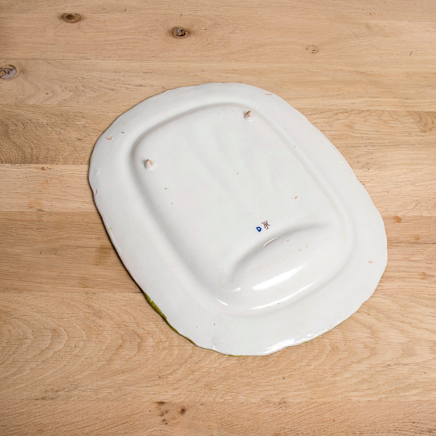 19th Century Antique French Faïence Martres-Tolosone Asparagus Plate Set with Platter