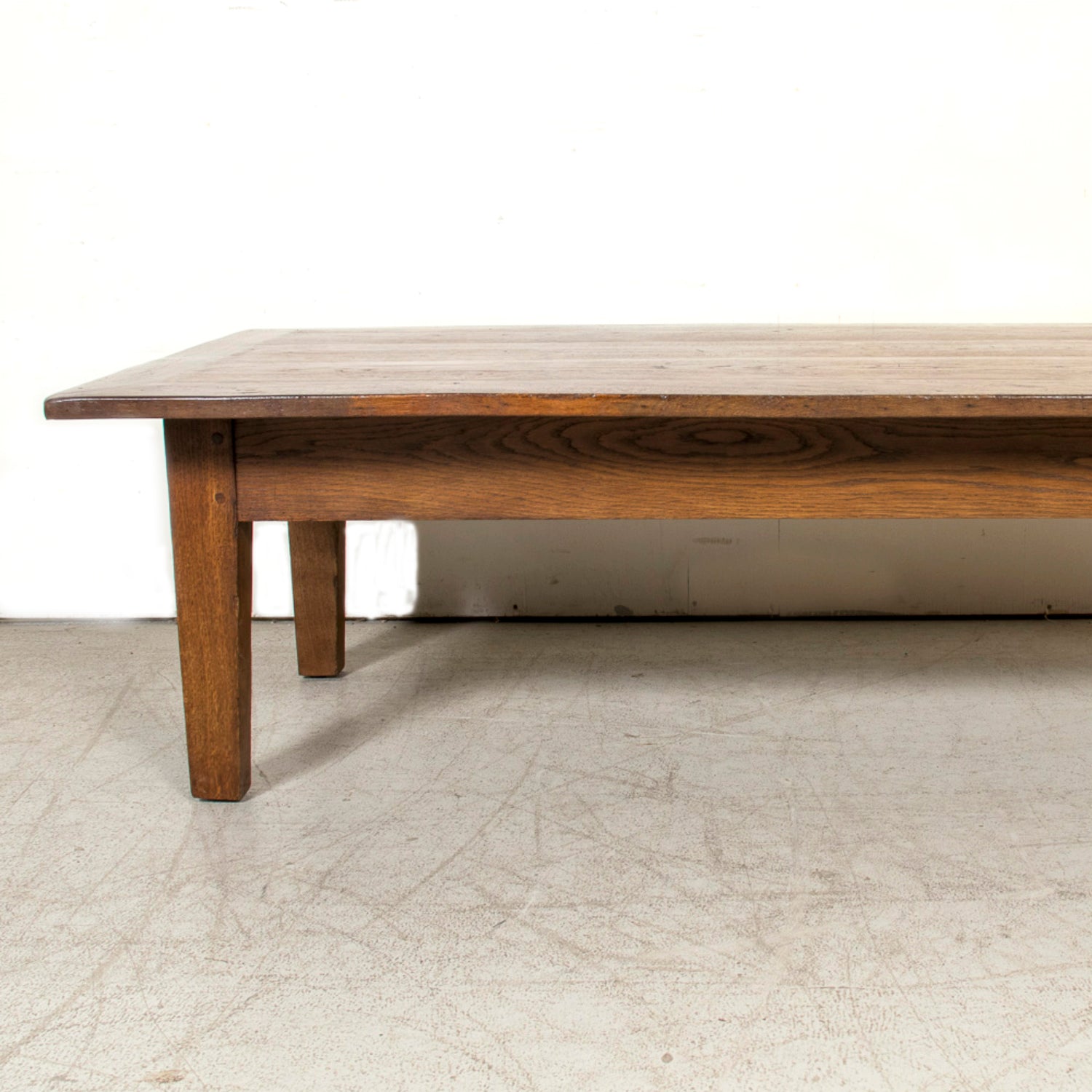 Large Early 19th Century Rustic French Country Walnut Coffee Table