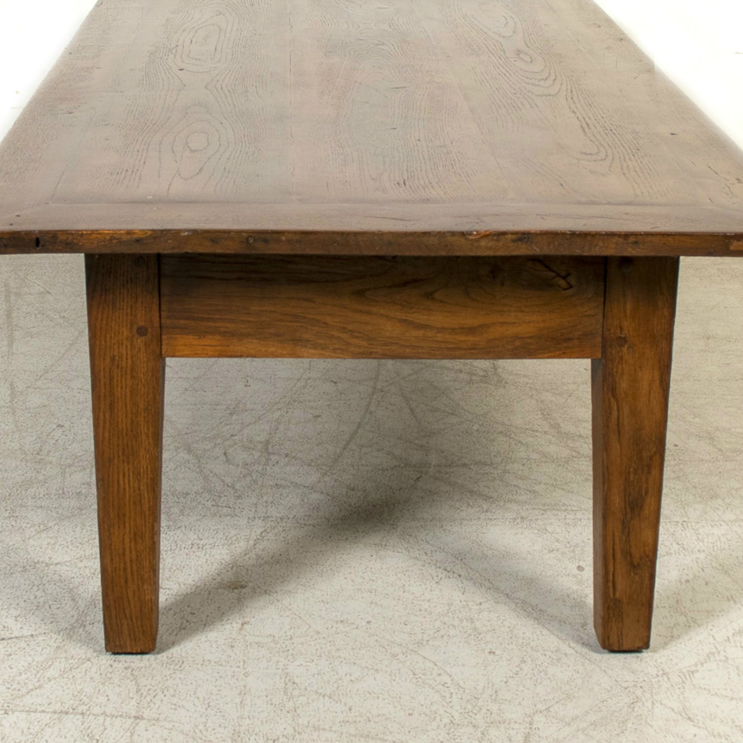 Large Early 19th Century Rustic French Country Walnut Coffee Table